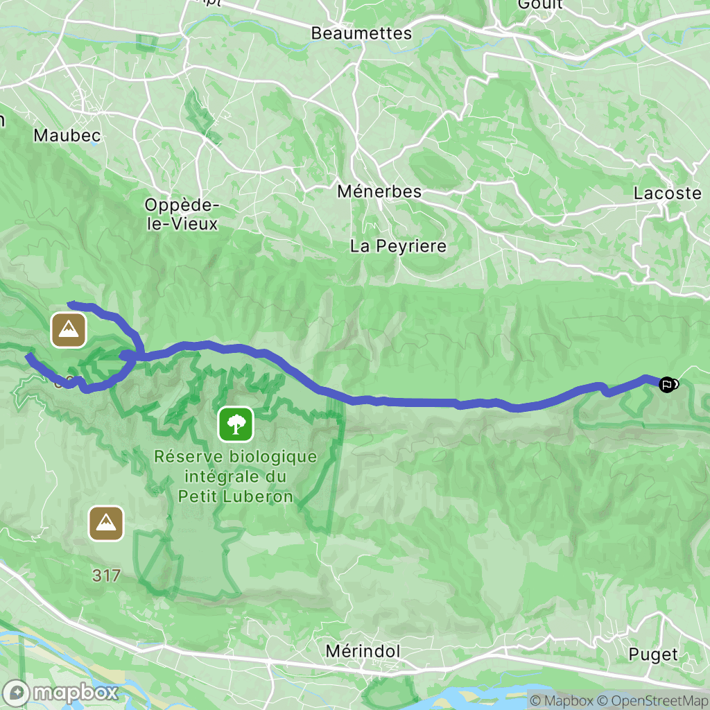 Bonnieux : carte du parcours de randonnée - France