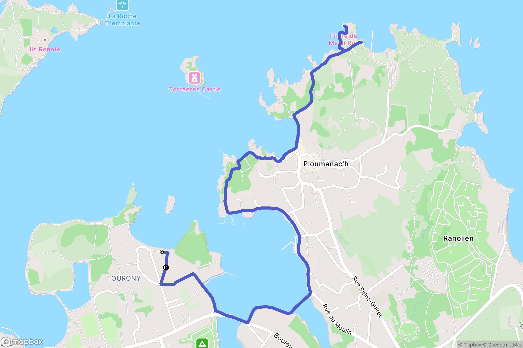 Trégastel : carte du parcours de randonnée - France