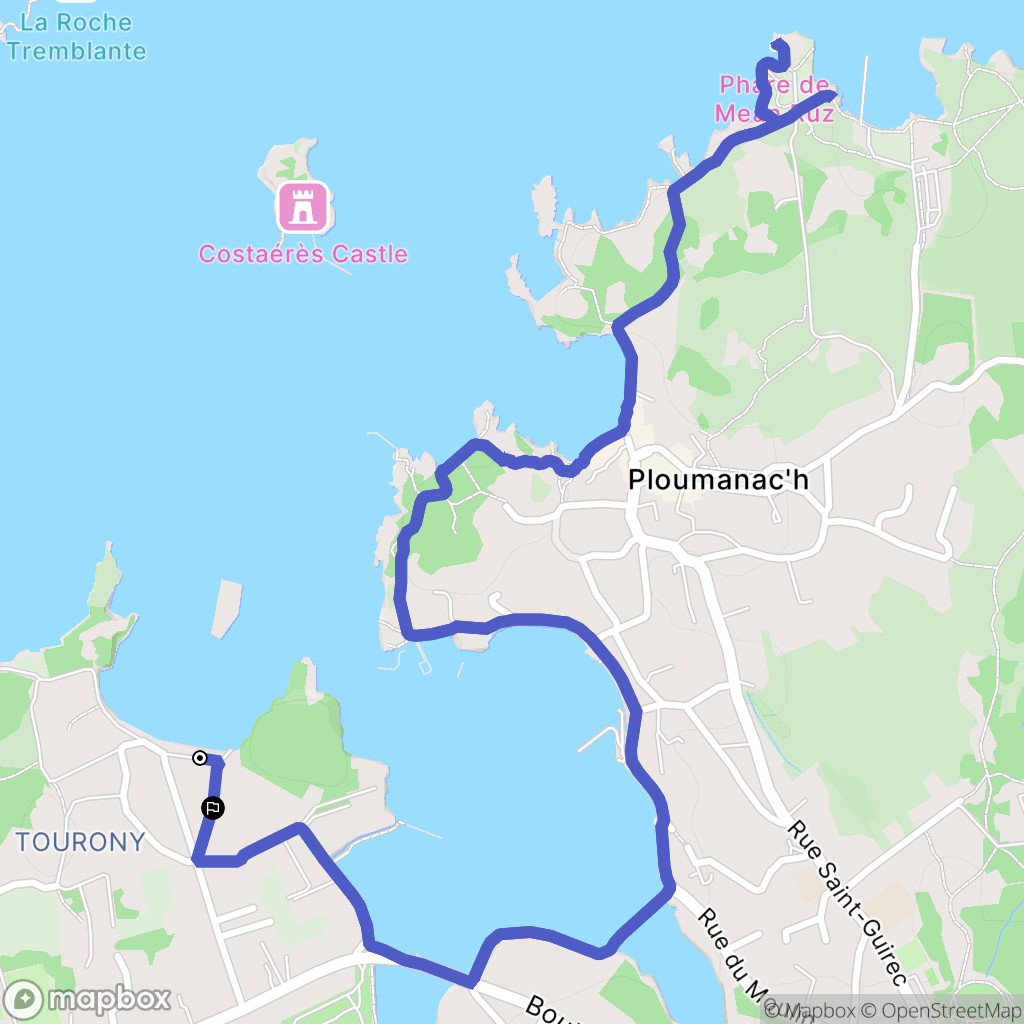 Trégastel : carte du parcours de randonnée - France