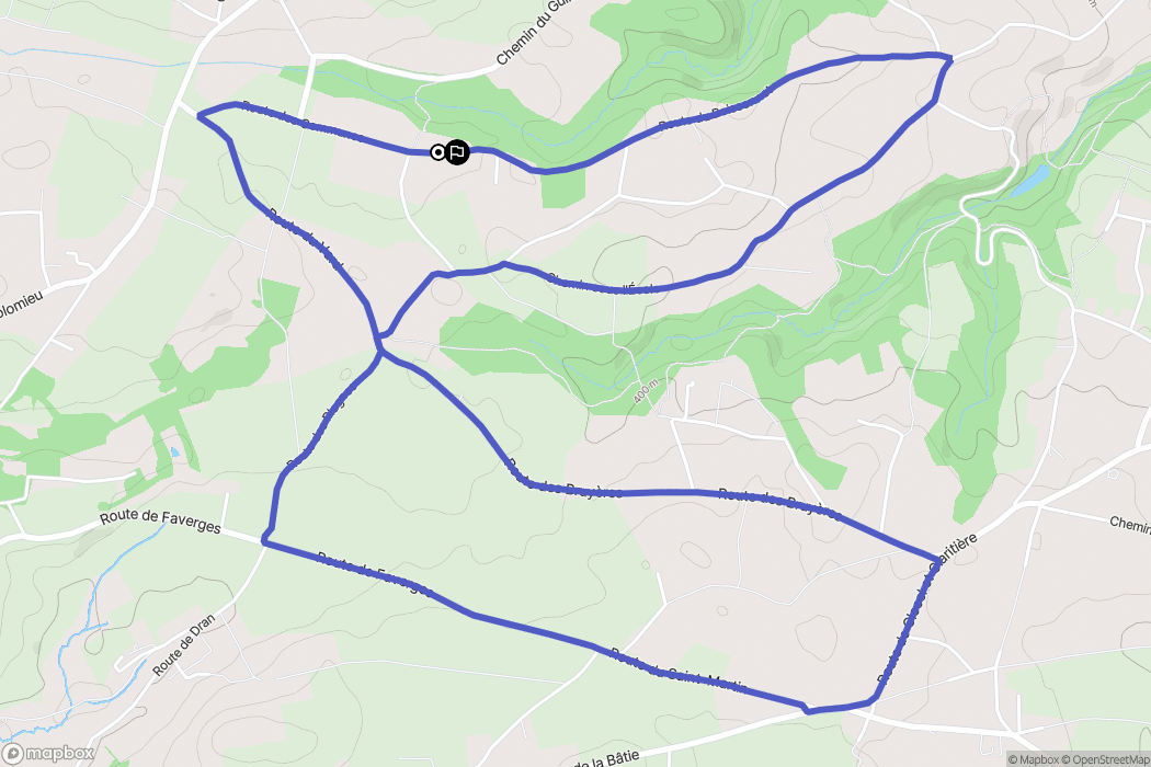 Faverges-de-la-Tour : carte du parcours de randonnée - France