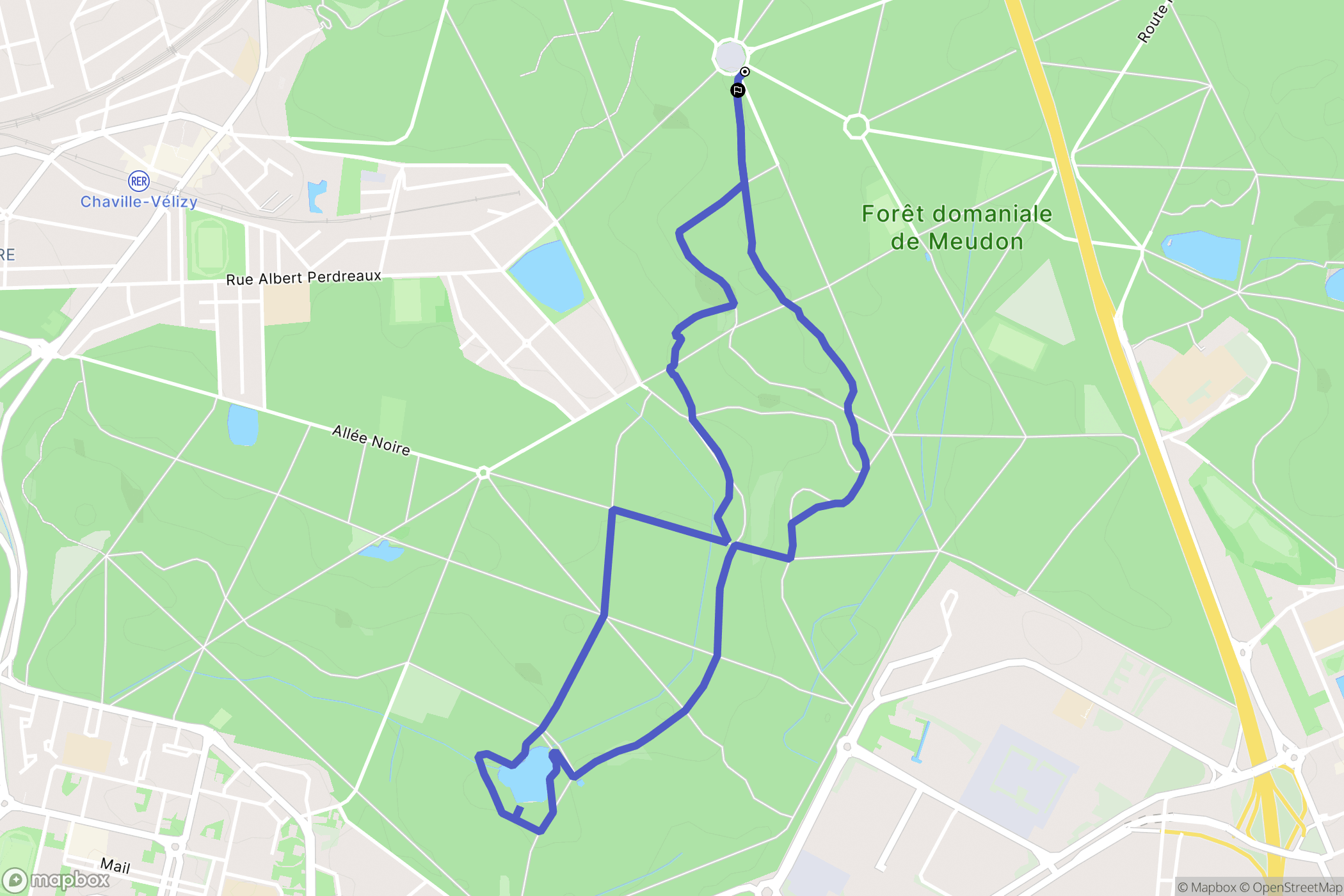 Meudon : carte du parcours de randonnée - France