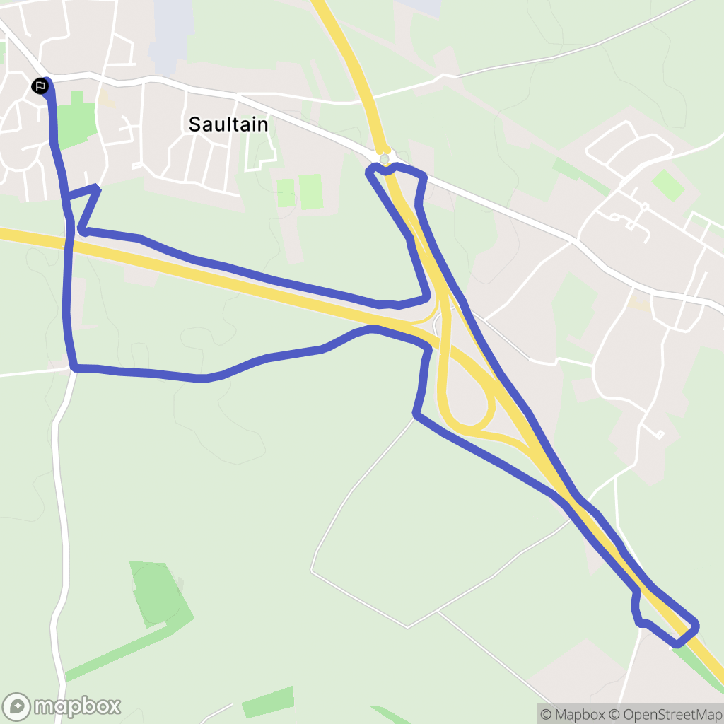 Saultain : carte du parcours de randonnée - France