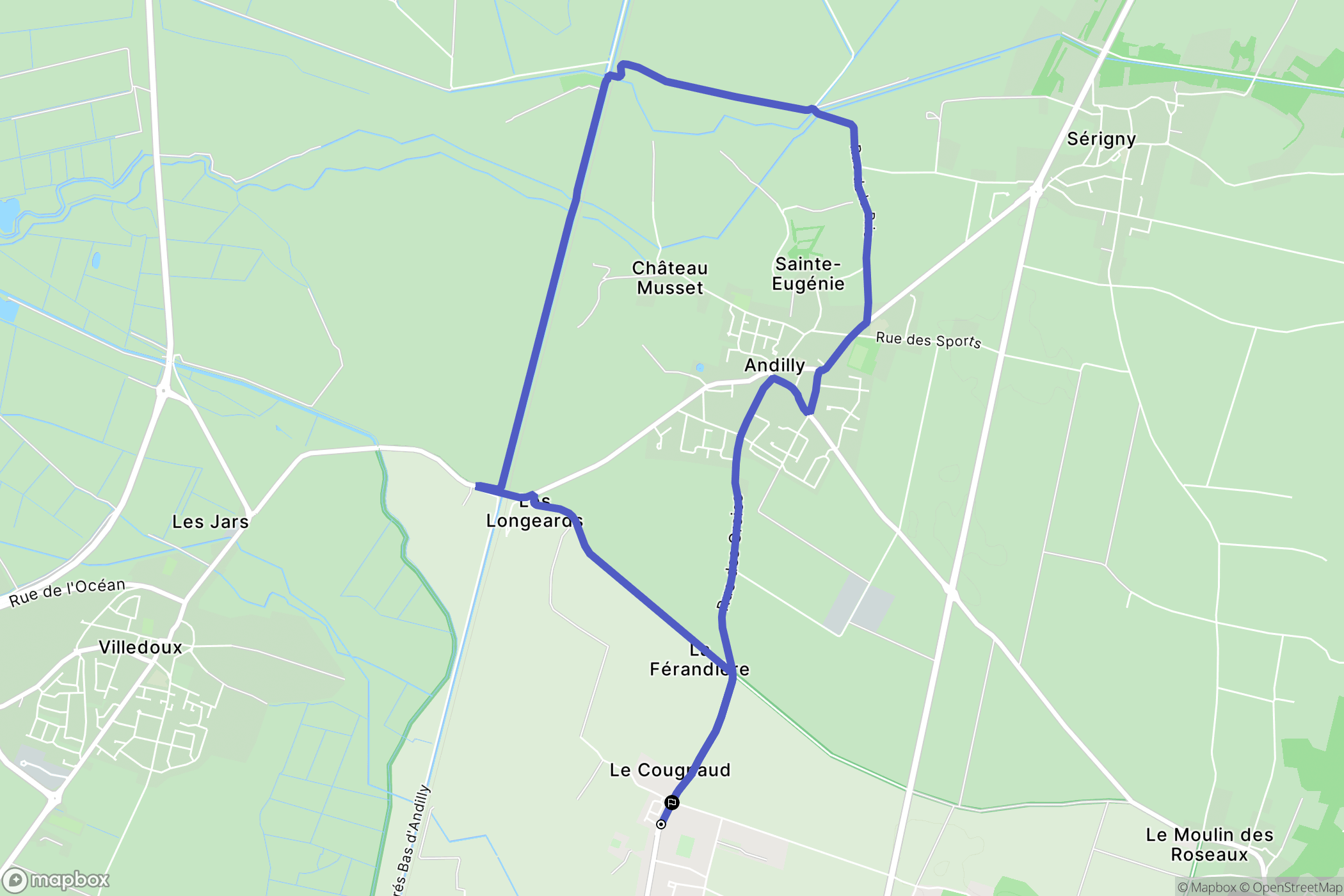 Saint-Ouen-d'Aunis : carte du parcours de randonnée - France
