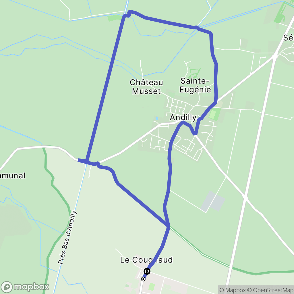 Saint-Ouen-d'Aunis : carte du parcours de randonnée - France