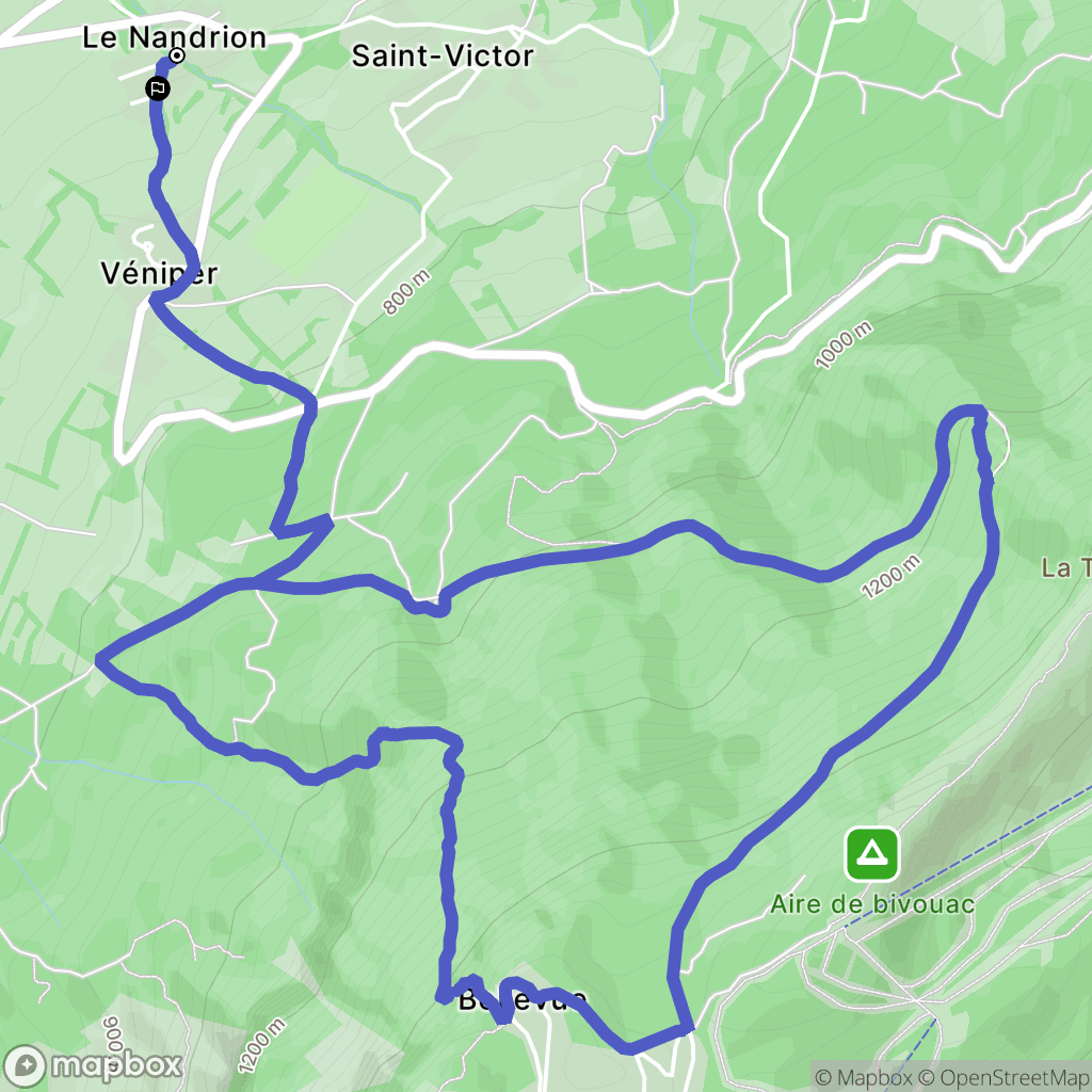 Trévignin : carte du parcours de randonnée - France