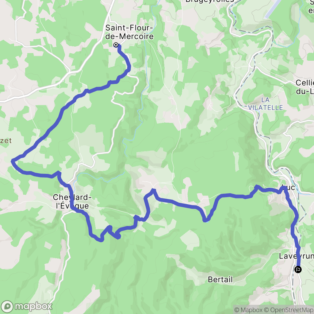 Saint-Flour-de-Mercoire : carte du parcours de randonnée - France