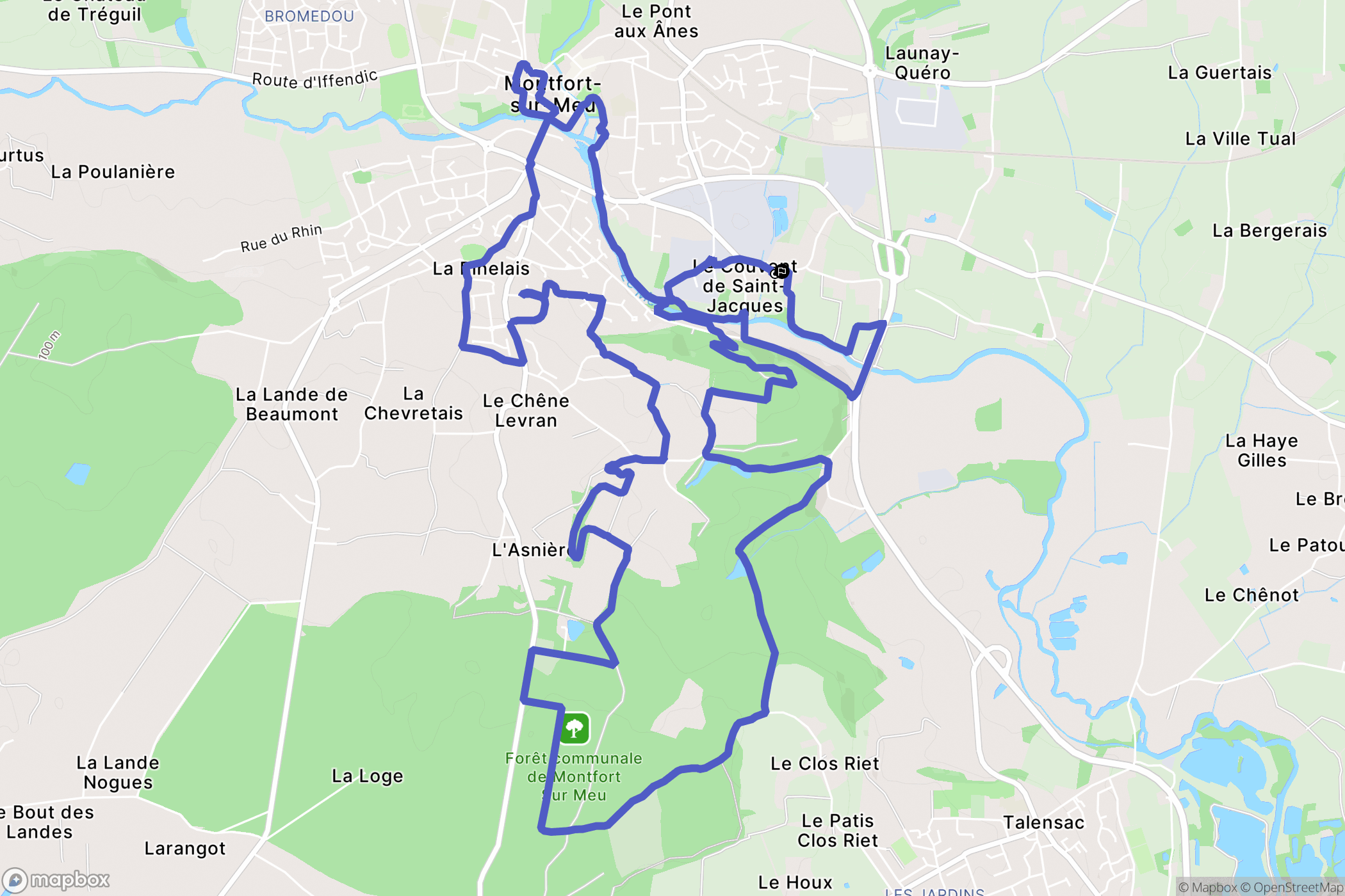 Breteil : carte du parcours de randonnée - France