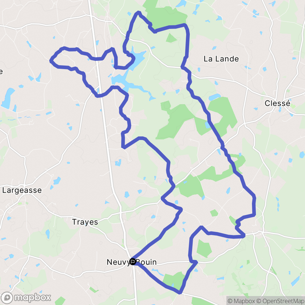 Neuvy-Bouin : carte du parcours de randonnée - France