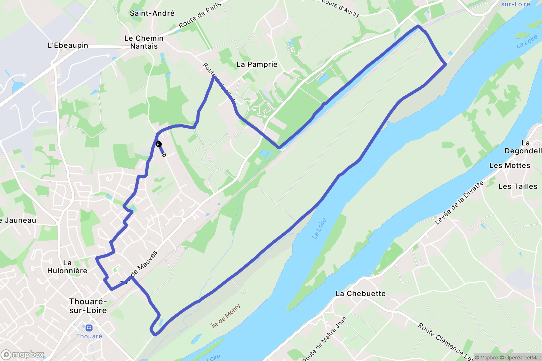 Thouaré-sur-Loire : carte du parcours de randonnée - France