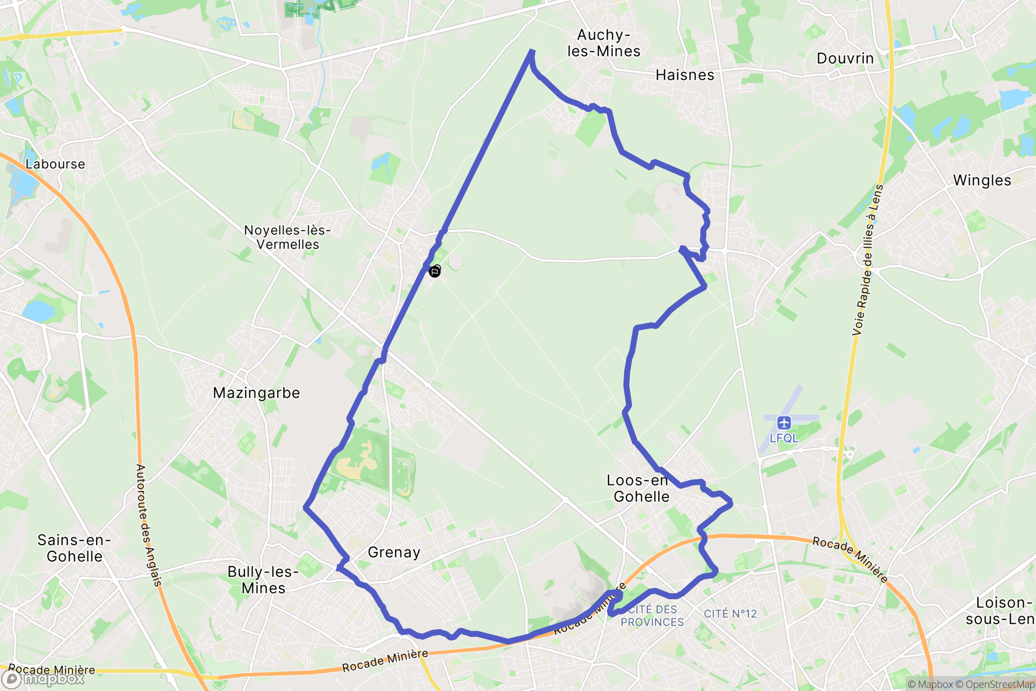 Vermelles : carte du parcours de randonnée - France