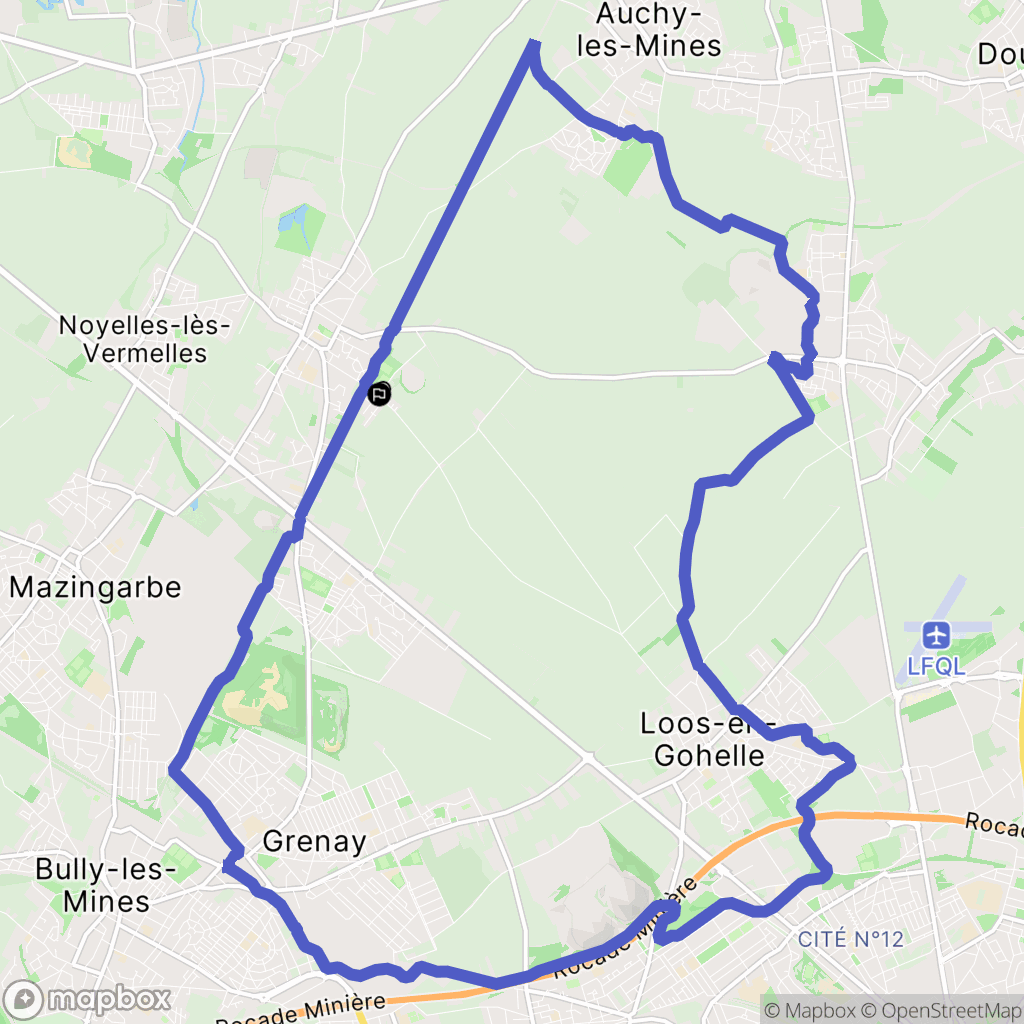 Vermelles : carte du parcours de randonnée - France