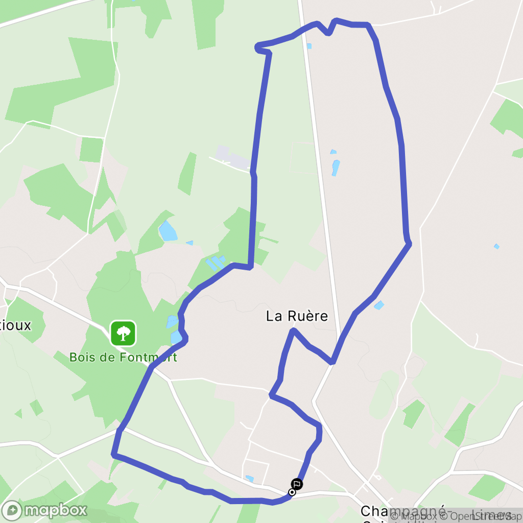 Champagné-Saint-Hilaire : carte du parcours de randonnée - France