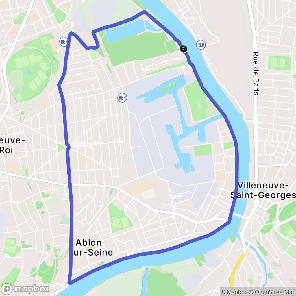 Villeneuve-le-Roi : carte du parcours de randonnée - France