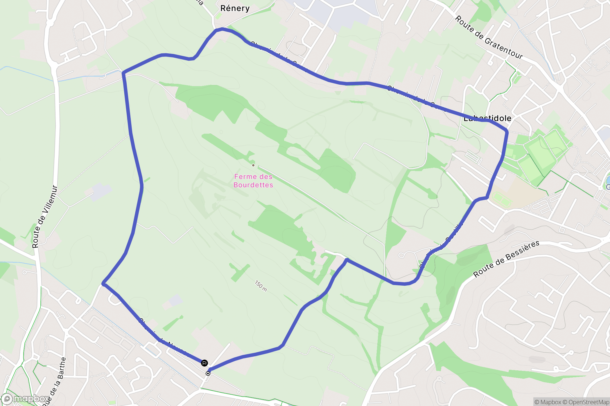 Castelginest : carte du parcours de randonnée - France