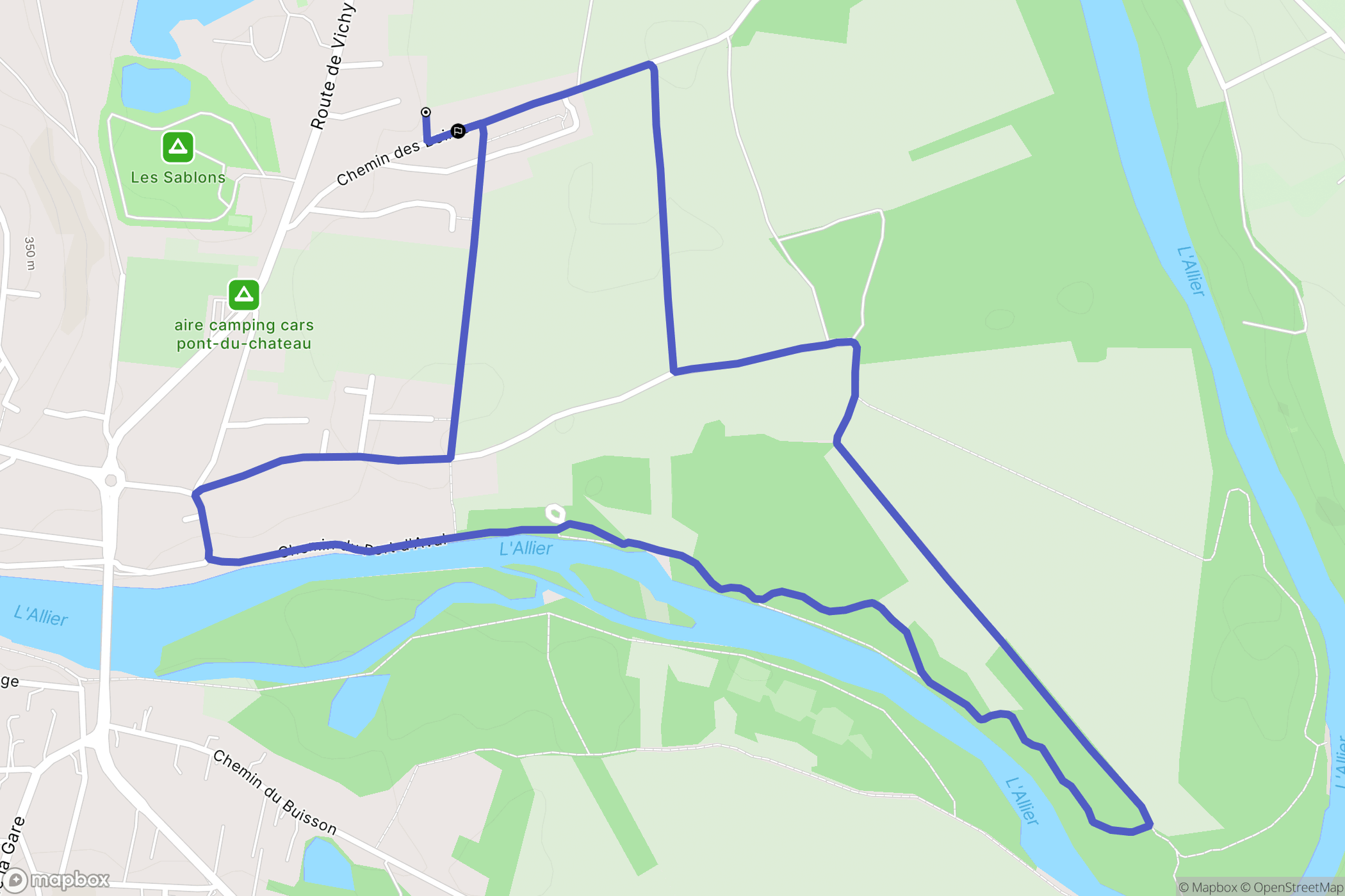 Pont-du-Château : carte du parcours de randonnée - France