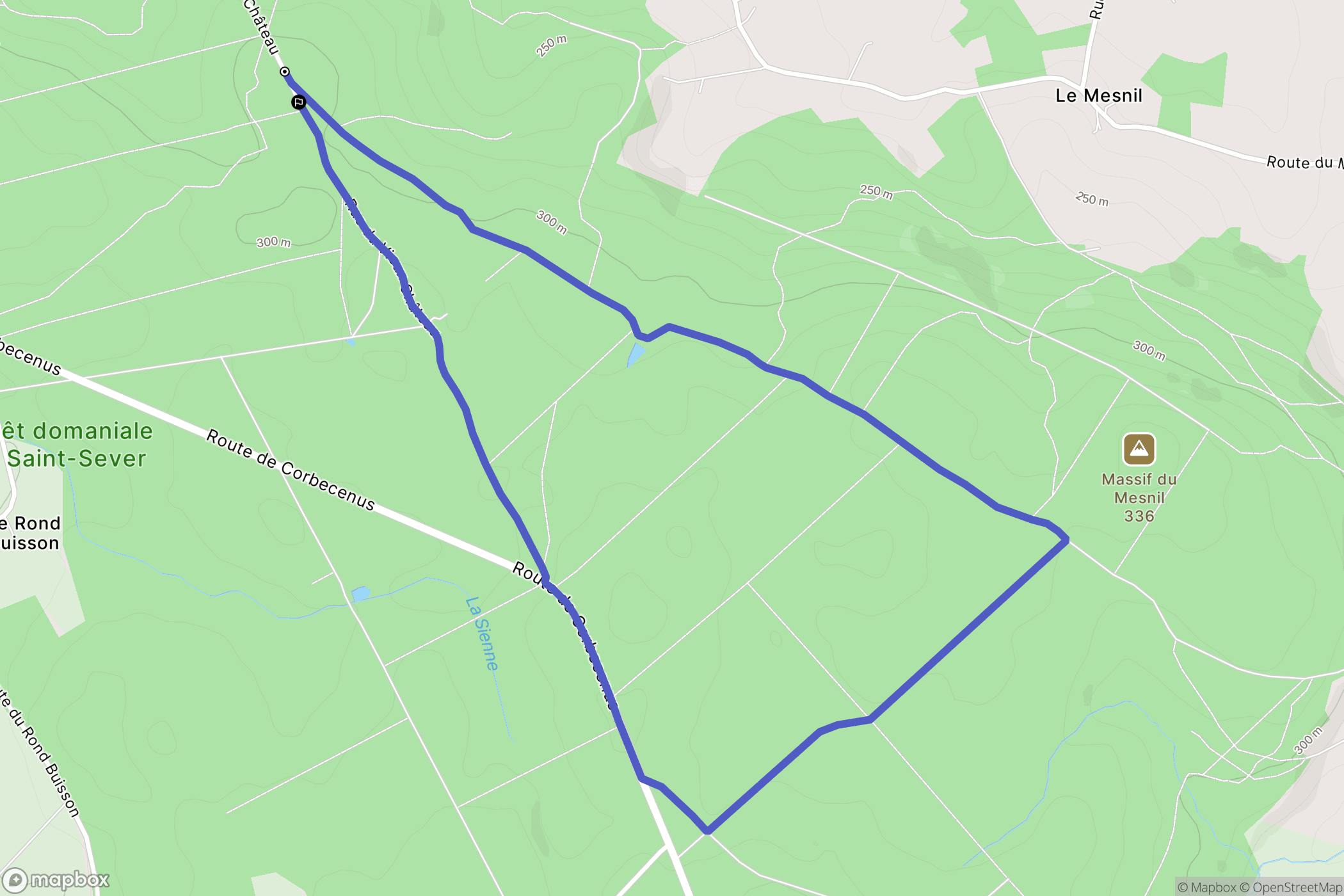 Noues de Sienne : carte du parcours de randonnée - France