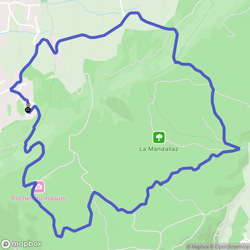 Les Lavorels : carte du parcours de randonnée - France