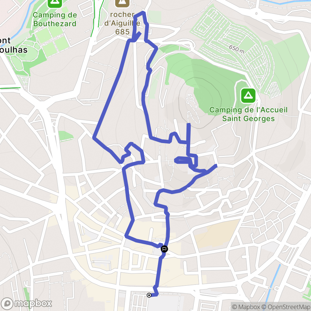 Puy en Velay : carte du parcours de randonnée - France