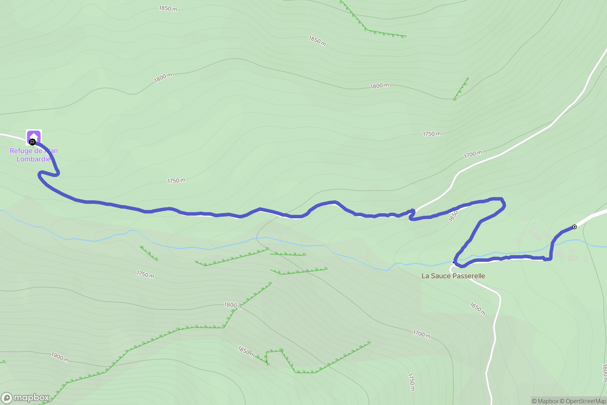 La Sauce : carte du parcours de randonnée - France