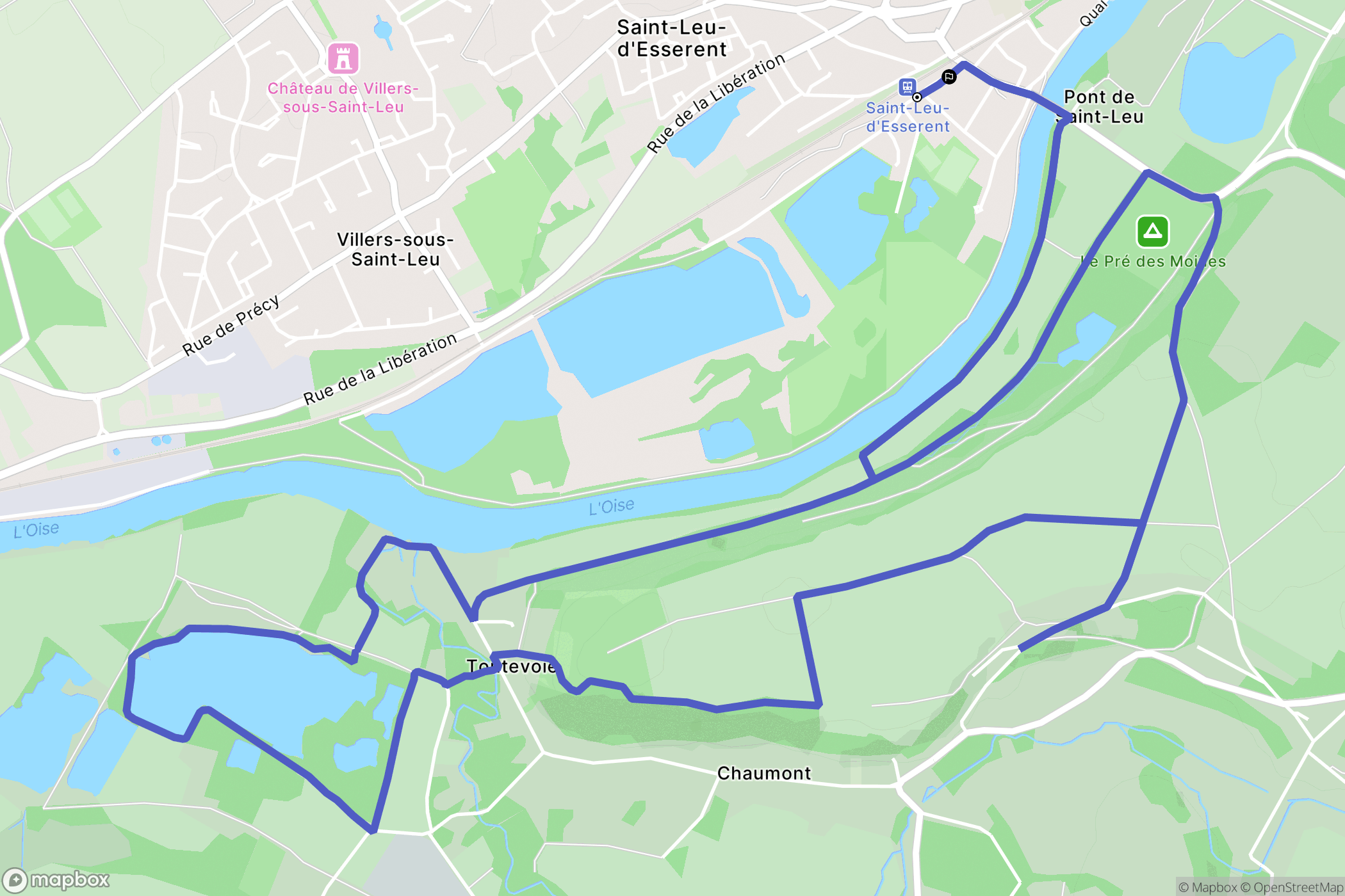 Gouvieux : carte du parcours de randonnée - France