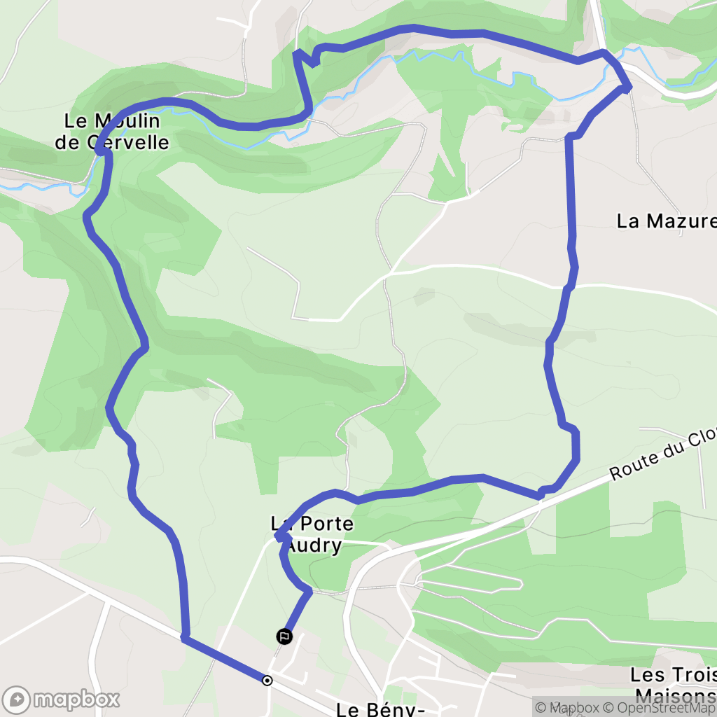 Le Bény-Bocage : carte du parcours de randonnée - France