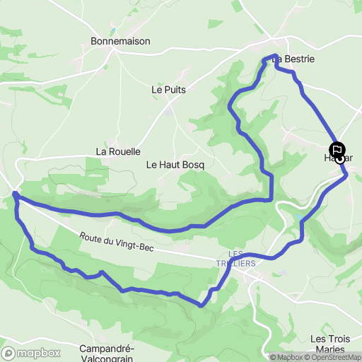 Hamars : carte du parcours de randonnée - France