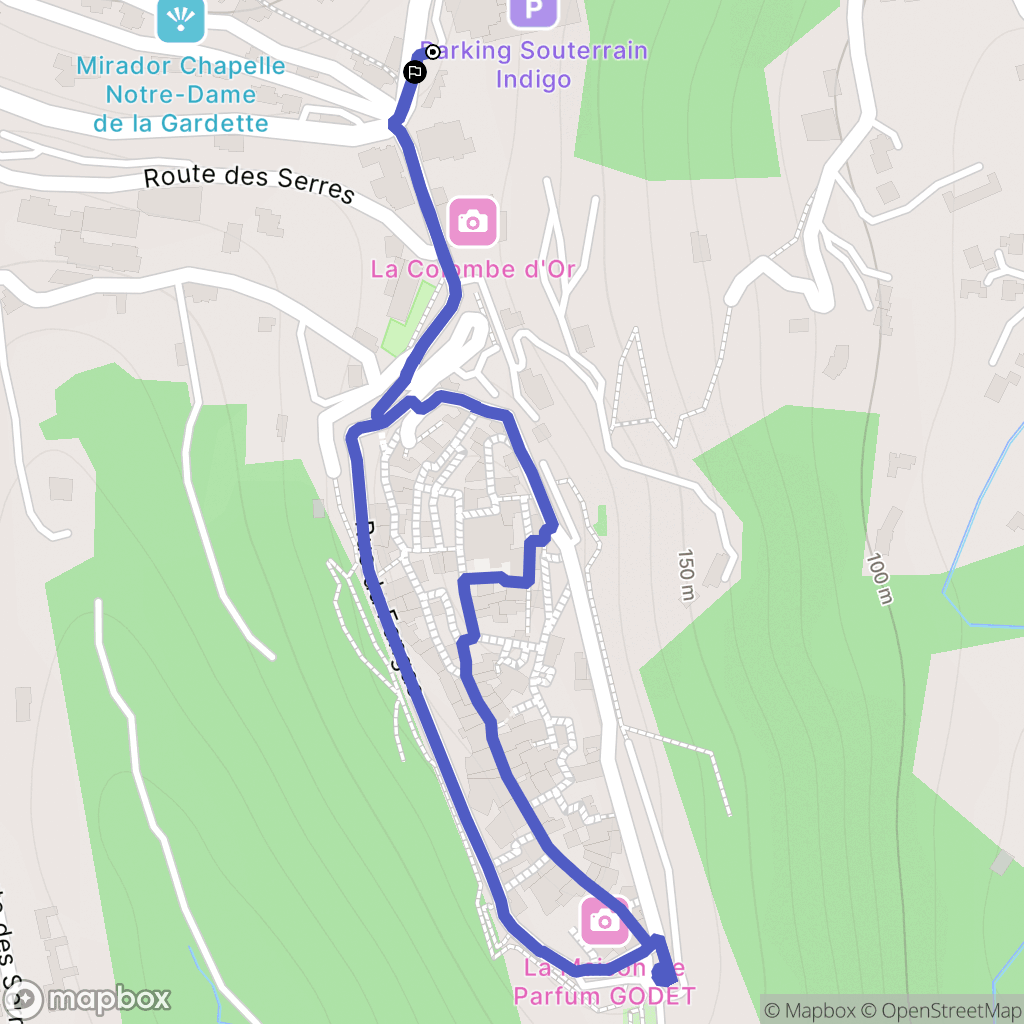 Saint-Paul-de-Vence : carte du parcours de randonnée - France
