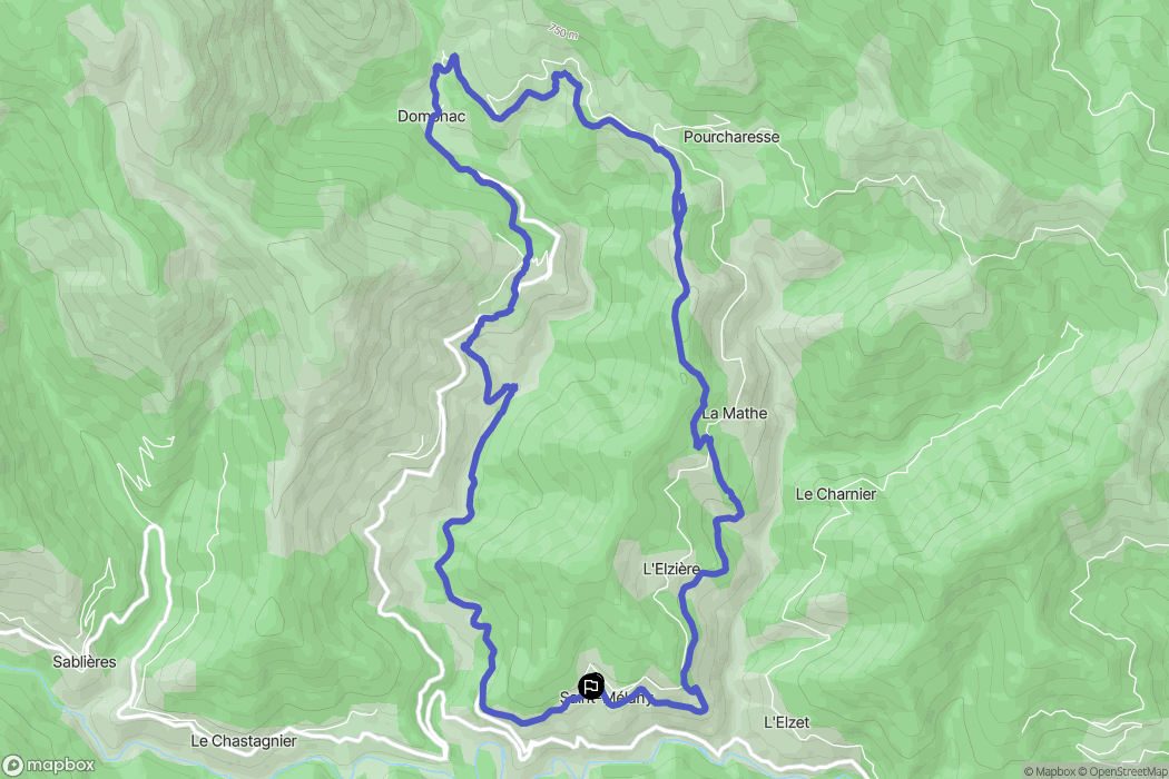 Sainte-Mélany : carte du parcours de randonnée - France