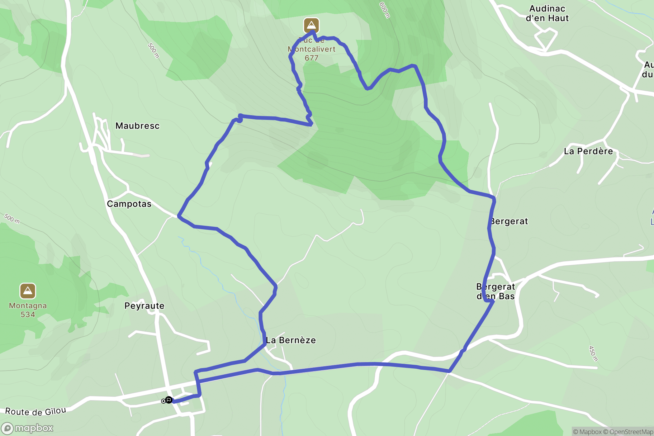 Le Castech, Montjoie-en-Couserans : carte du parcours de randonnée - France