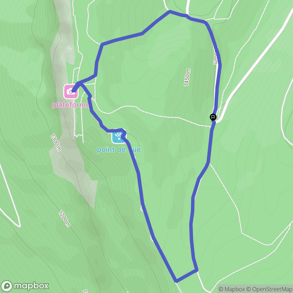Méaudre : carte du parcours de randonnée - France