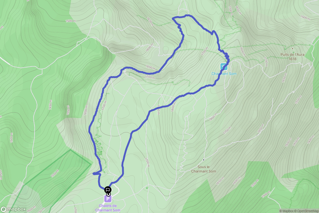 Sarcenas : carte du parcours de randonnée - France