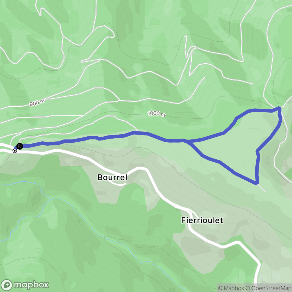 Burret : carte du parcours de randonnée - France