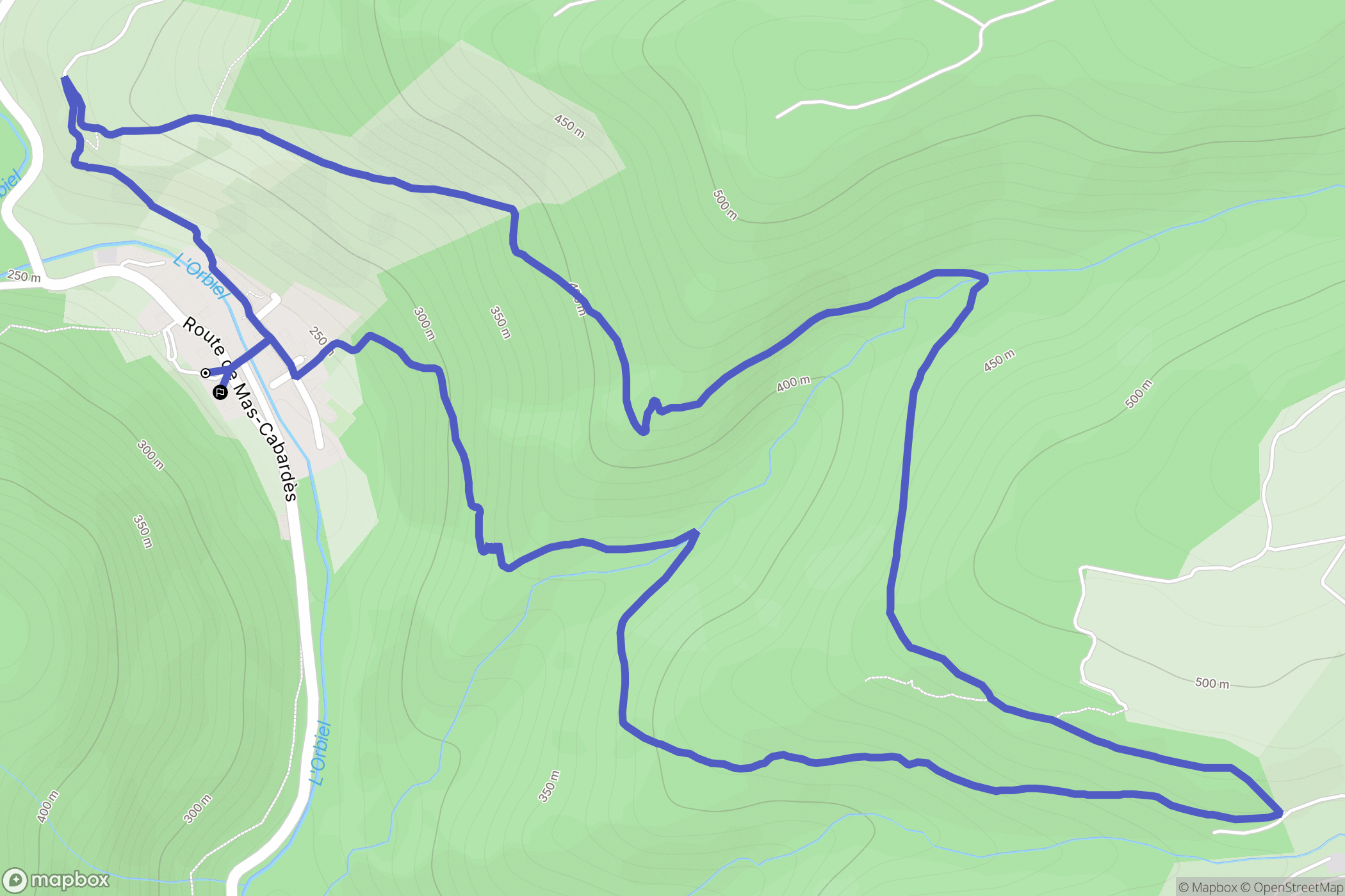Ilhes-en-Cabardès : carte du parcours de randonnée - France