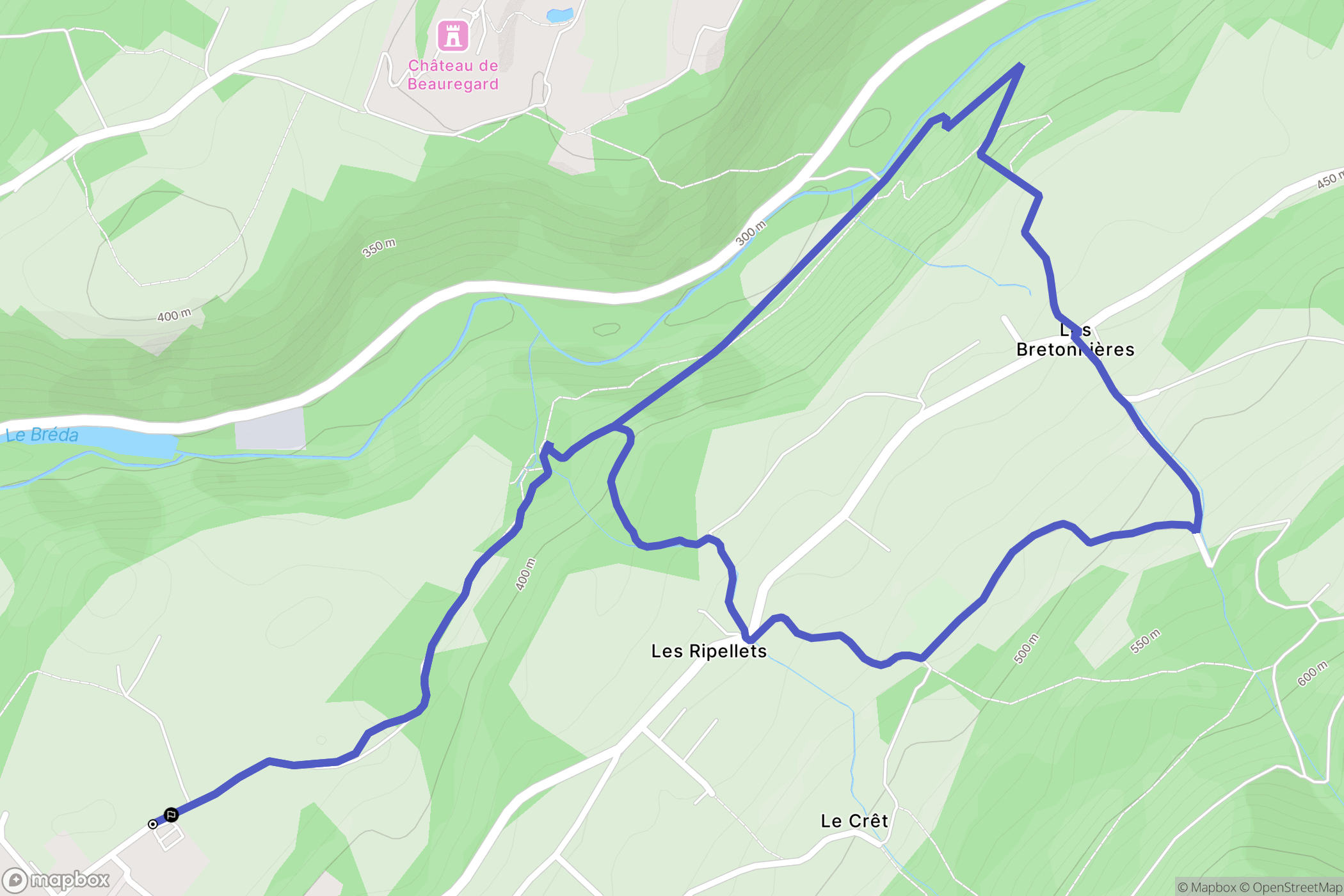 Saint-Maximim : carte du parcours de randonnée - France