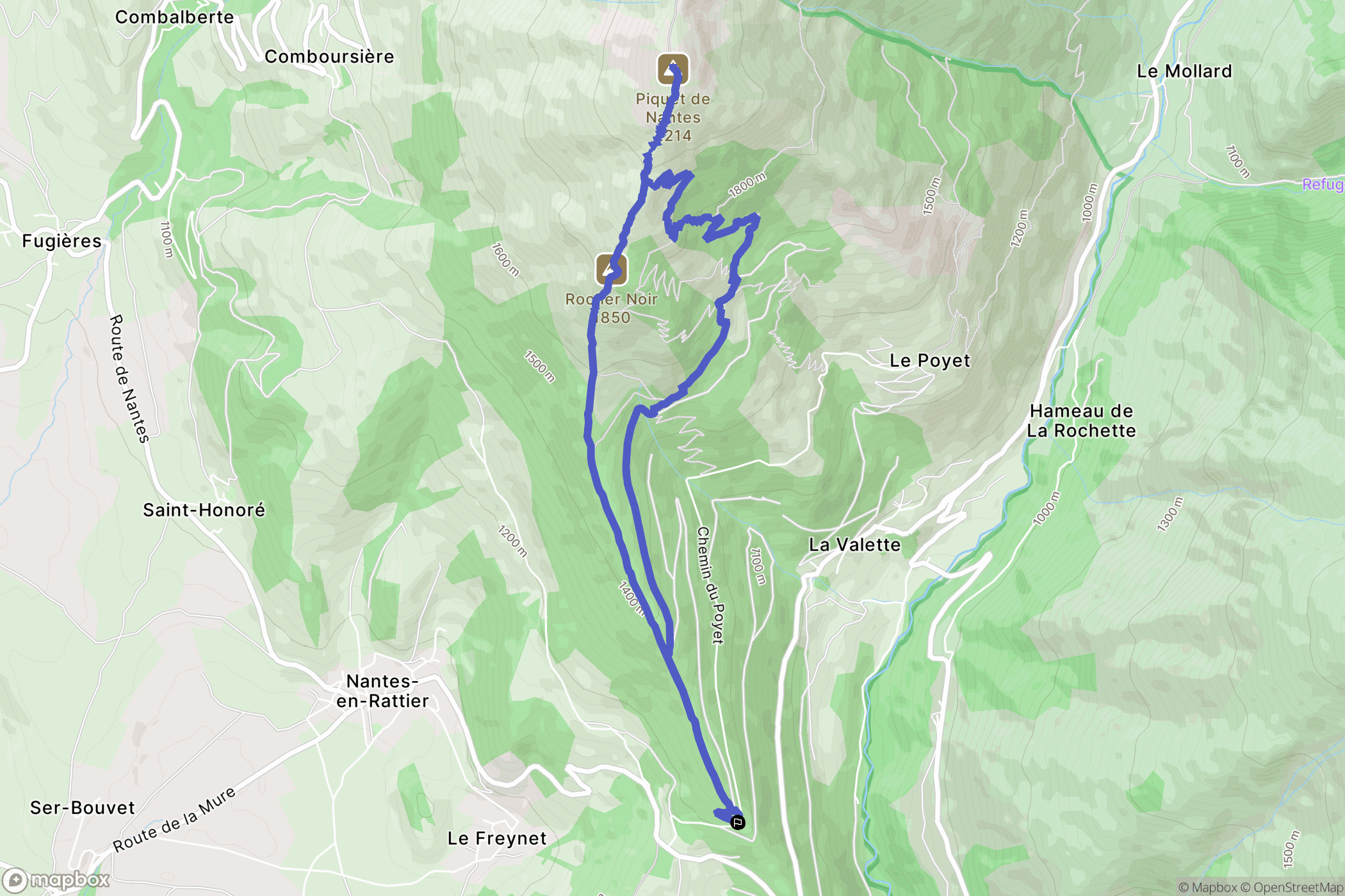 La Mure : carte du parcours de randonnée - France