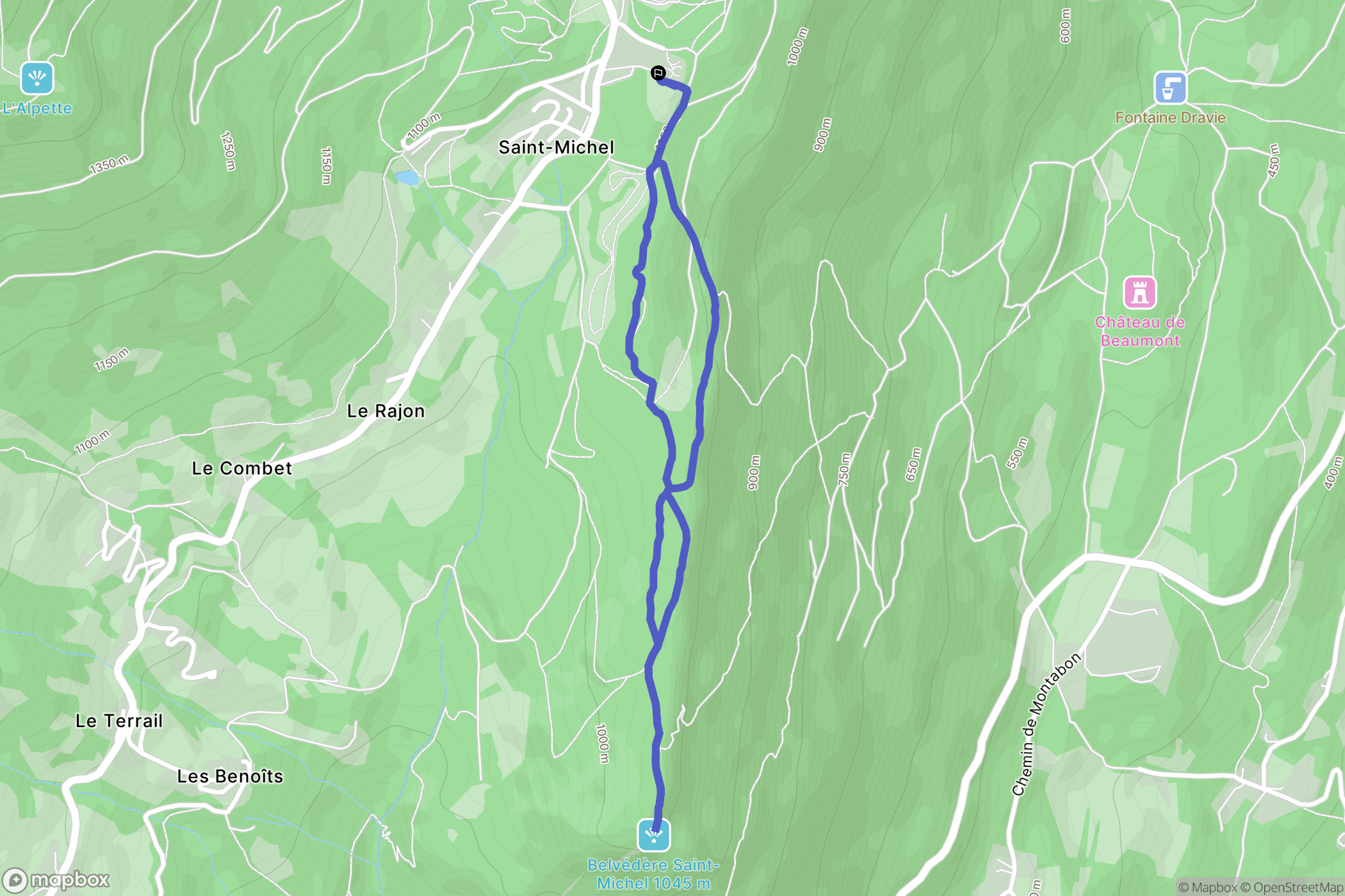 Le Touvet : carte du parcours de randonnée - France