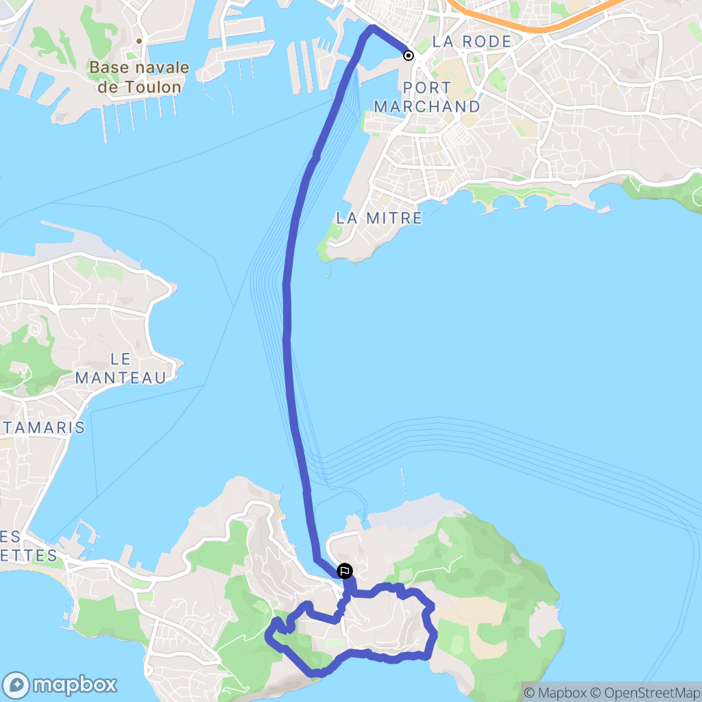Saint-Mandrier-sur-Mer : carte du parcours de randonnée - France