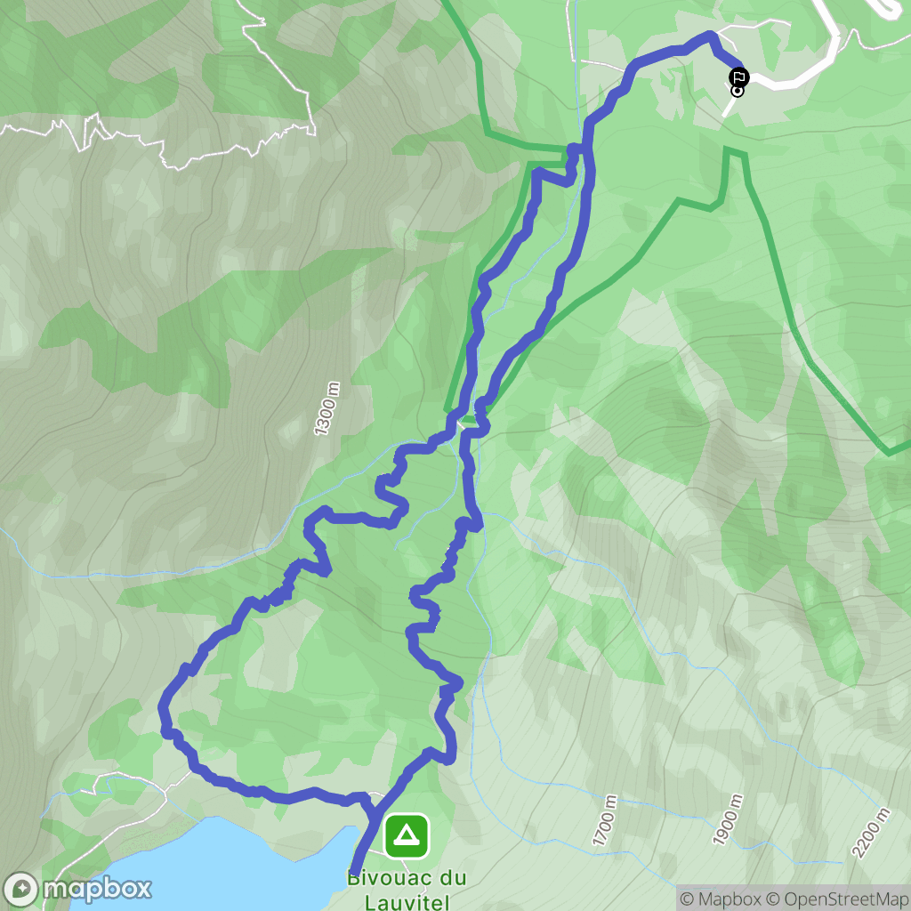 Lauvitel : carte du parcours de randonnée - France