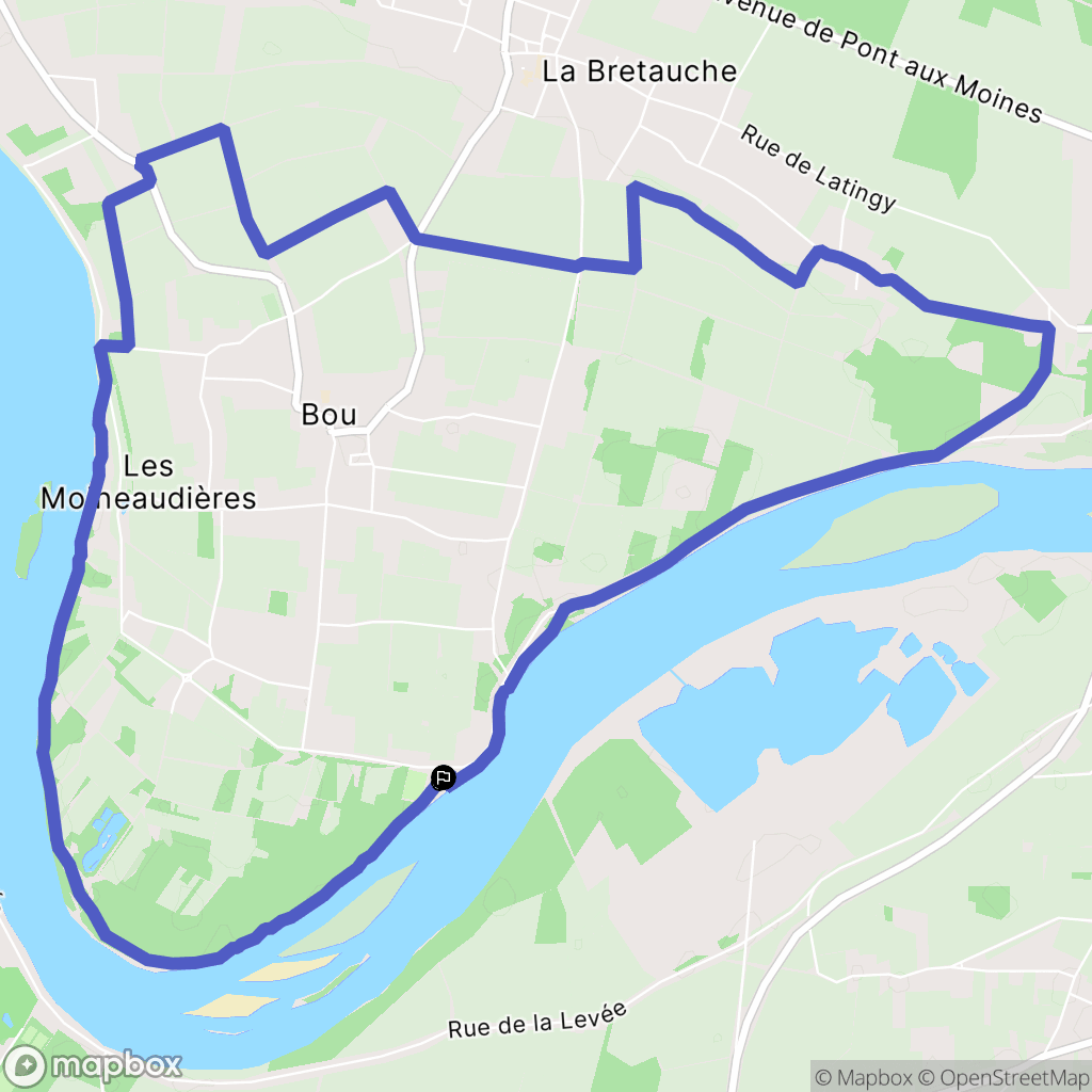 Bou,Orléans : carte du parcours de randonnée - France