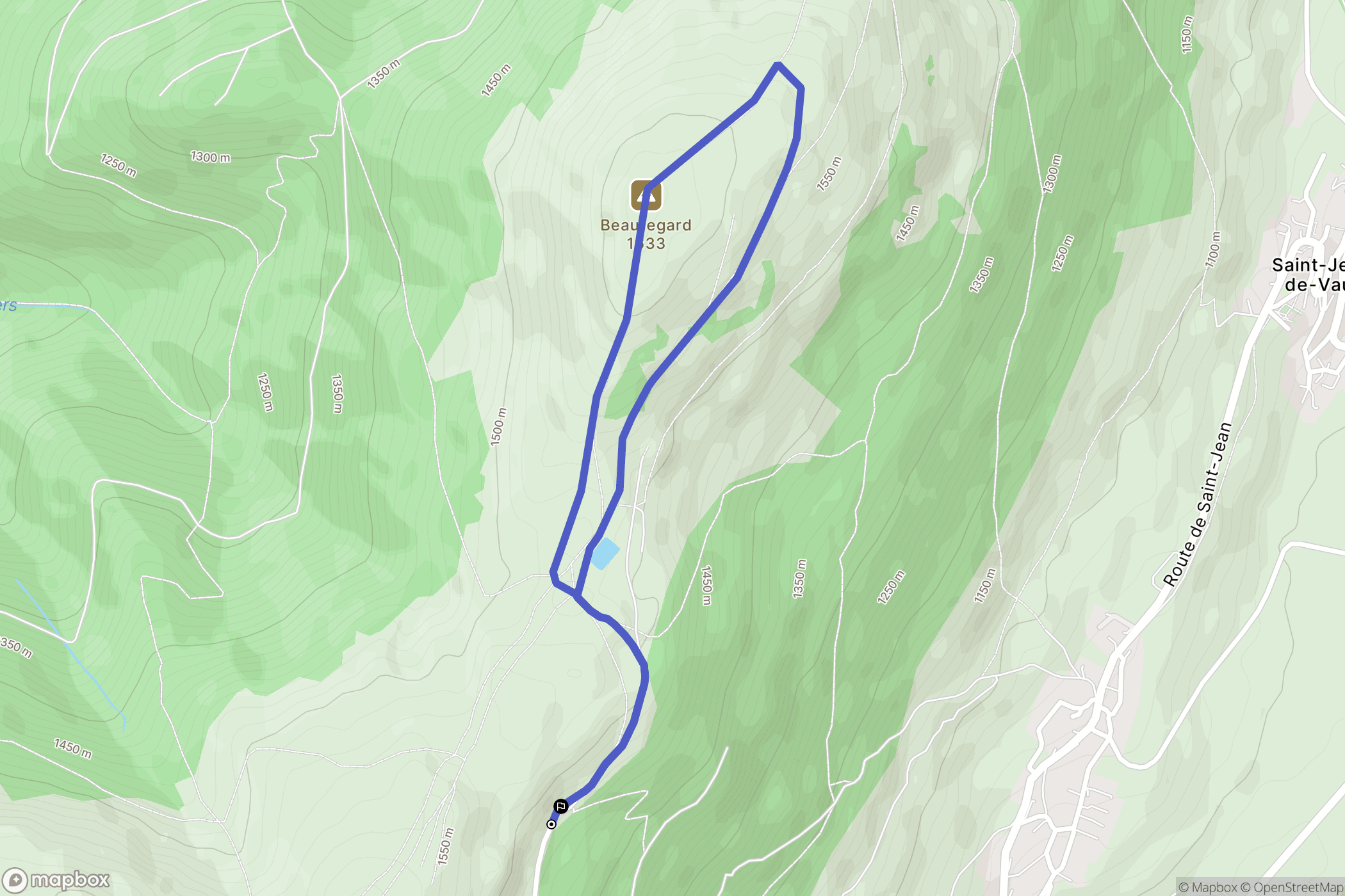 La Motte d'Aveillans : carte du parcours de randonnée - France