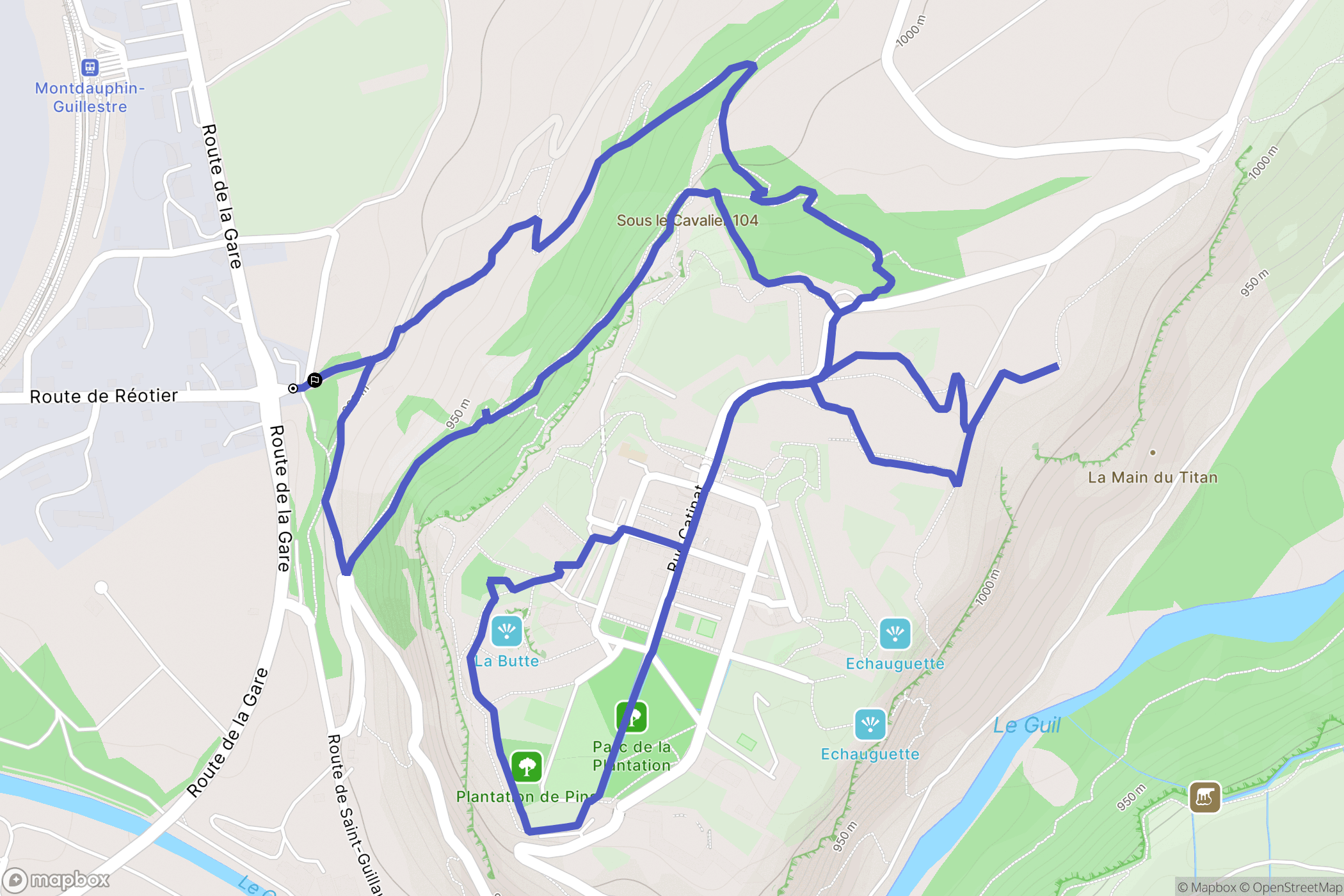 Mont-Dauphin : carte du parcours de randonnée - France