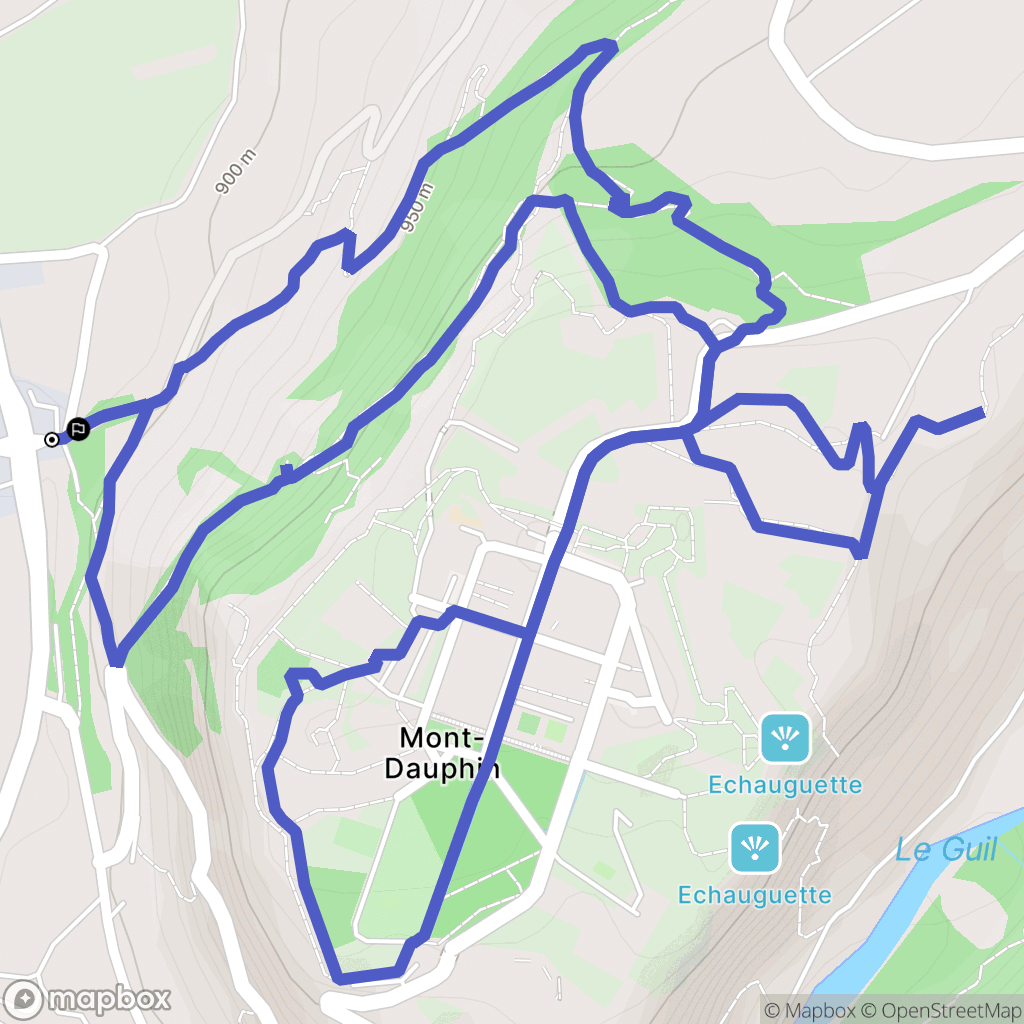 Mont-Dauphin : carte du parcours de randonnée - France