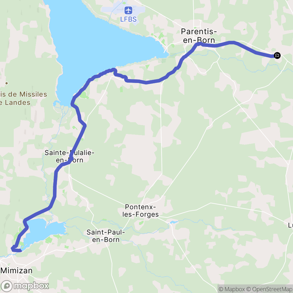 Parentis-en-Born : carte du parcours de randonnée - France