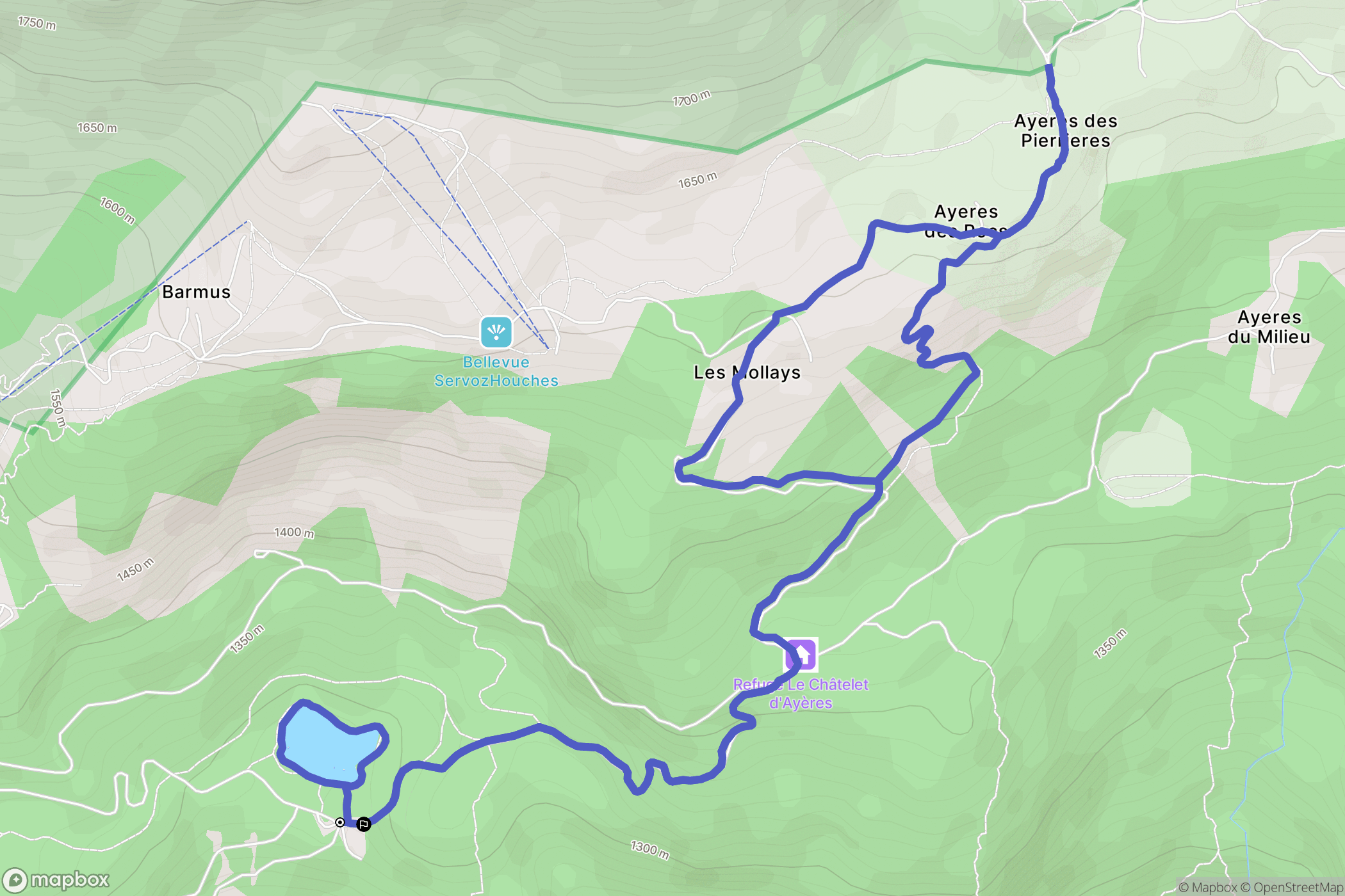 Passy-Plaine-Joux : carte du parcours de randonnée - France