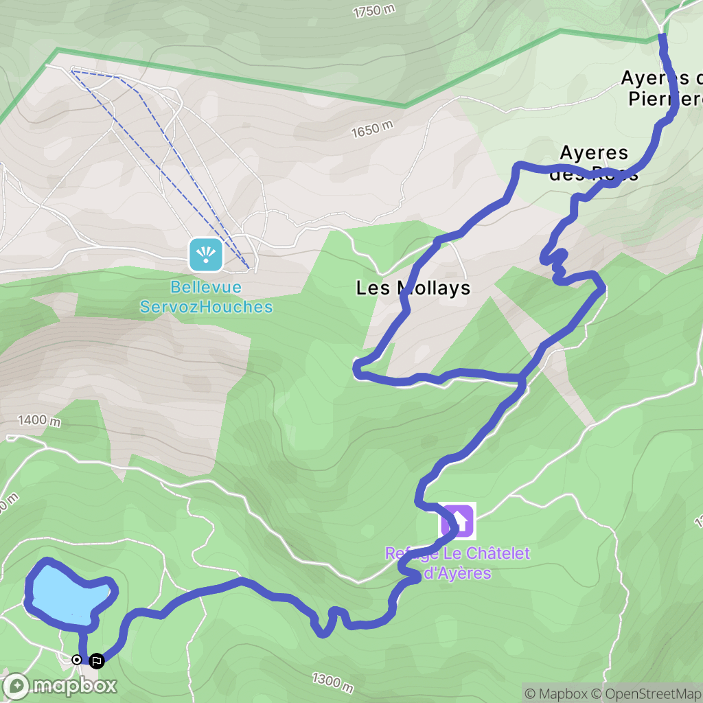 Passy-Plaine-Joux : carte du parcours de randonnée - France