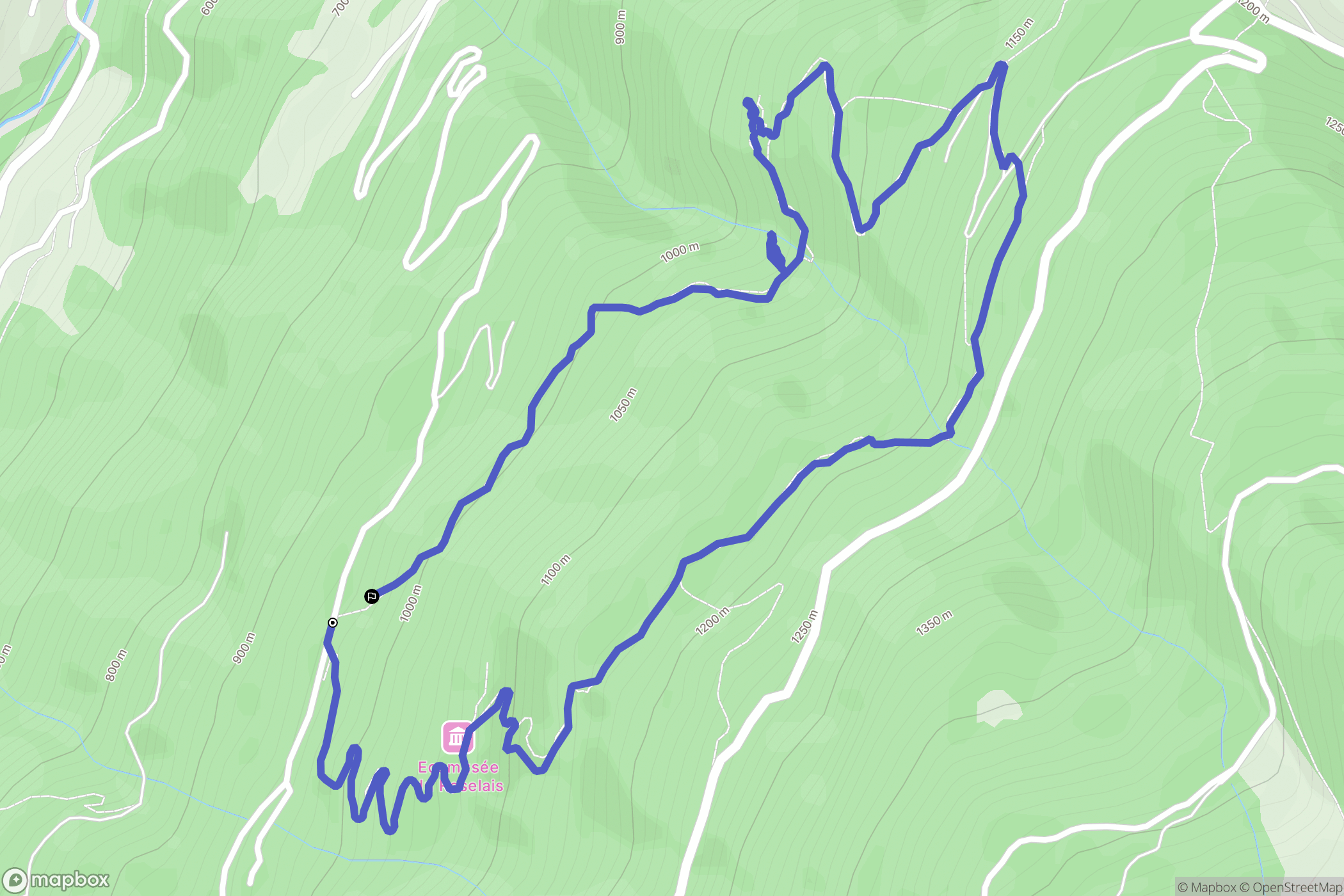 Queiges : carte du parcours de randonnée - France