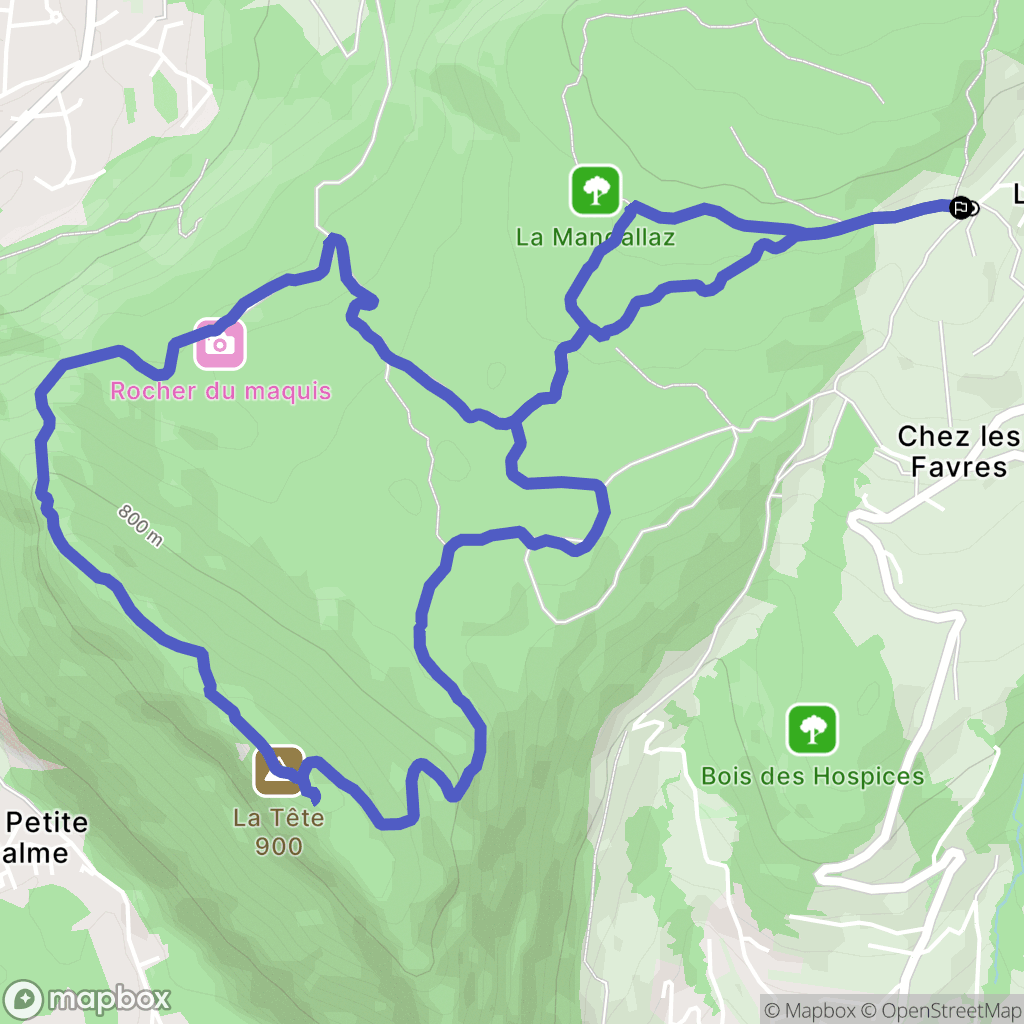 Epagny : carte du parcours de randonnée - France