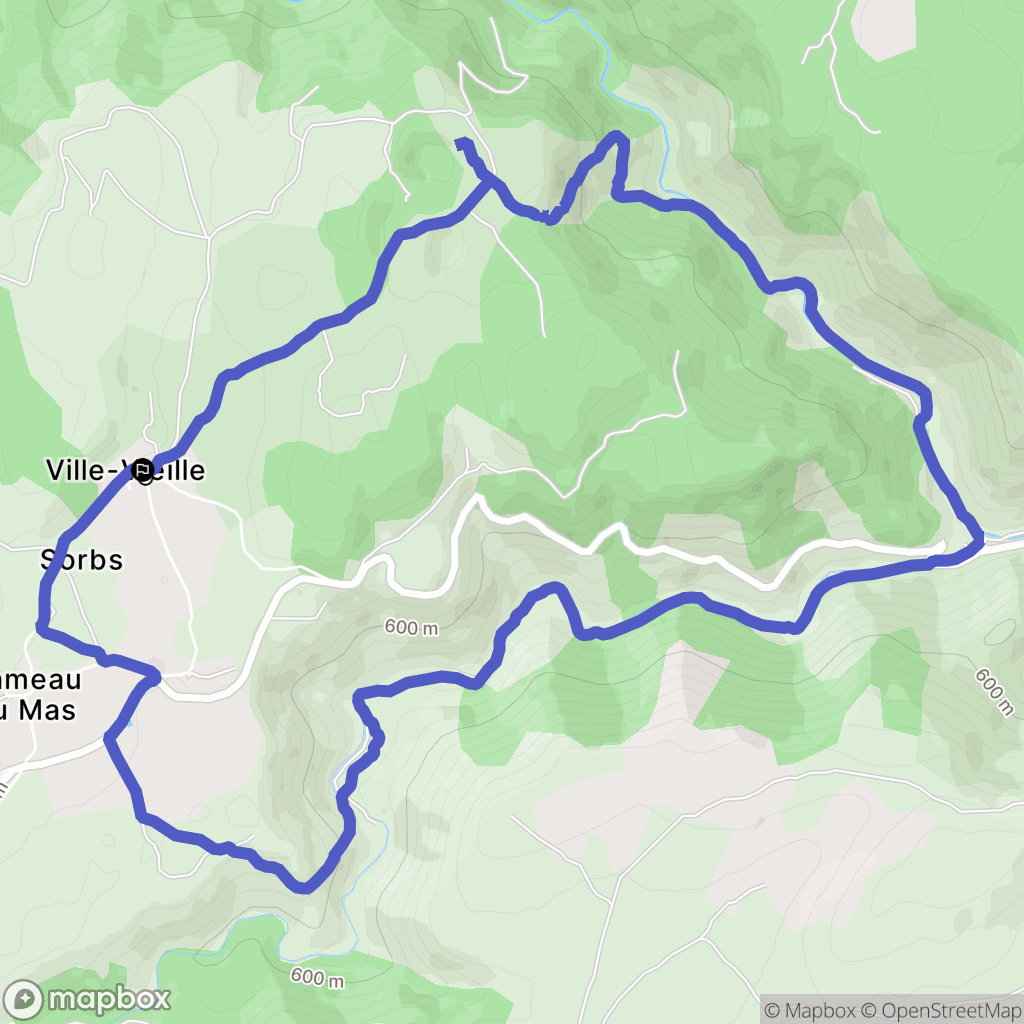 Ville-Vieille : carte du parcours de randonnée - France