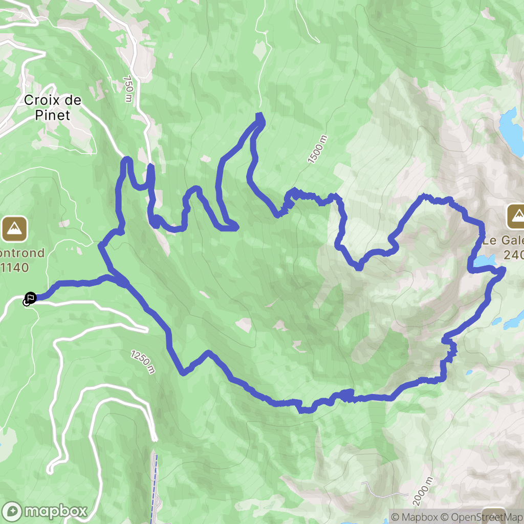 Les Seiglières : carte du parcours de randonnée - France