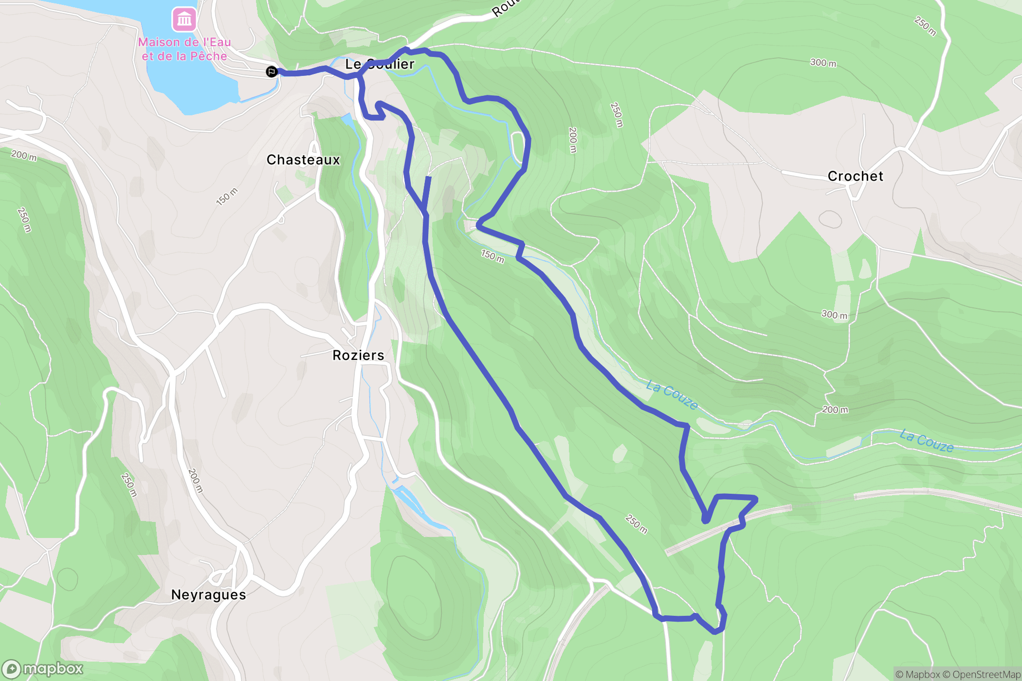 Chasteaux : carte du parcours de randonnée - France
